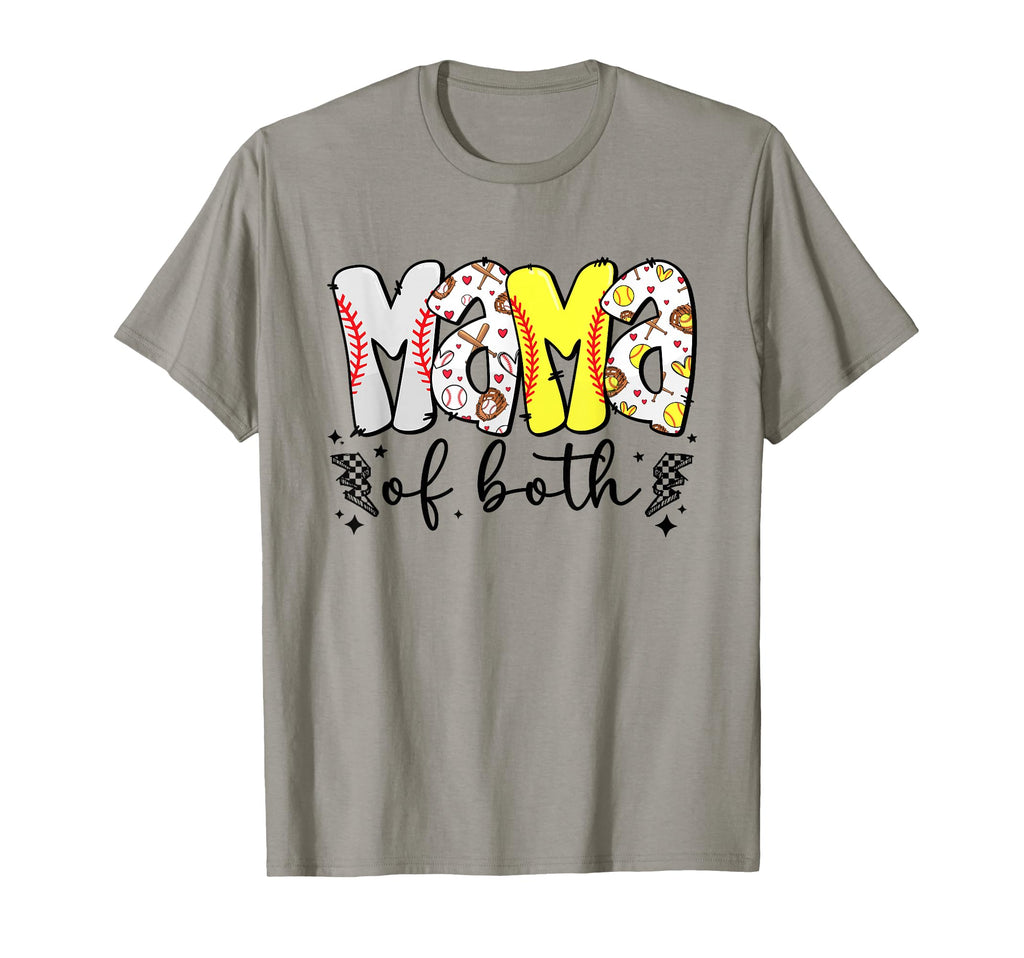 Mama Both Baseball Softball Mama Mothers T-Shirt - Trendy Graphic Unisex - T-Shirt, Sweatshirt, Hoodie