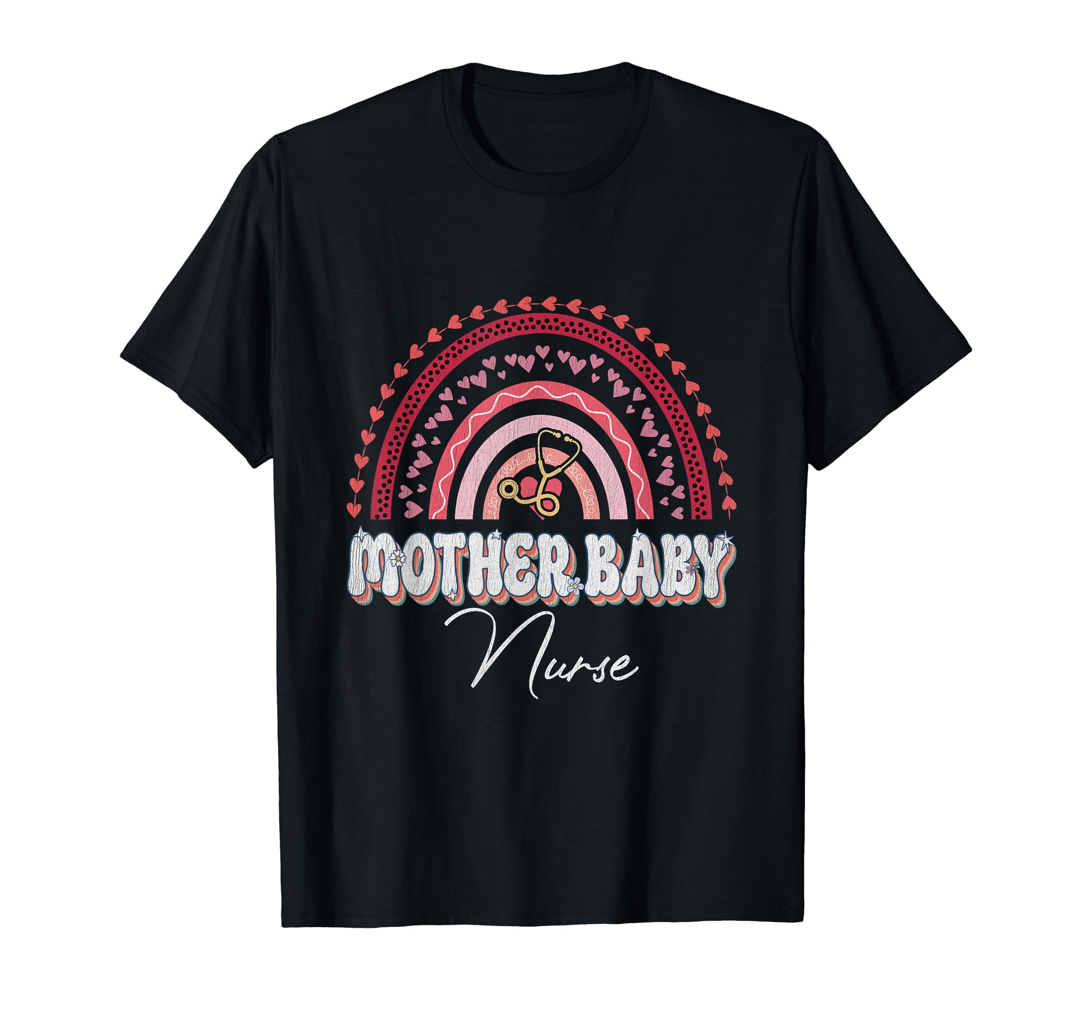 Mother Nurse Rainbow Nursing Flower T-Shirt - Fun Novelty Design Men Women - T-Shirt, Sweatshirt, Hoodie