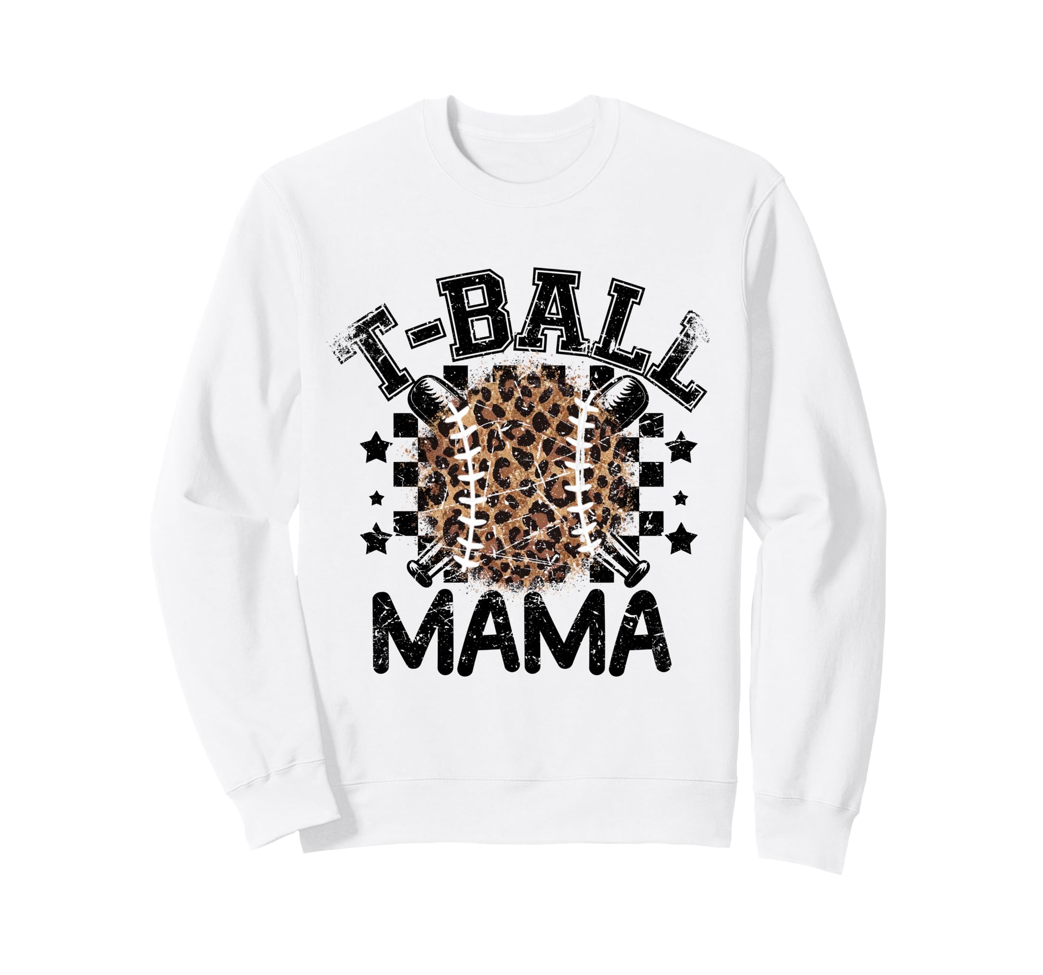 T Ball Teeball Mama Leopard Sweatshirt - Minimalist Print for Adults - T-Shirt, Sweatshirt, Hoodie