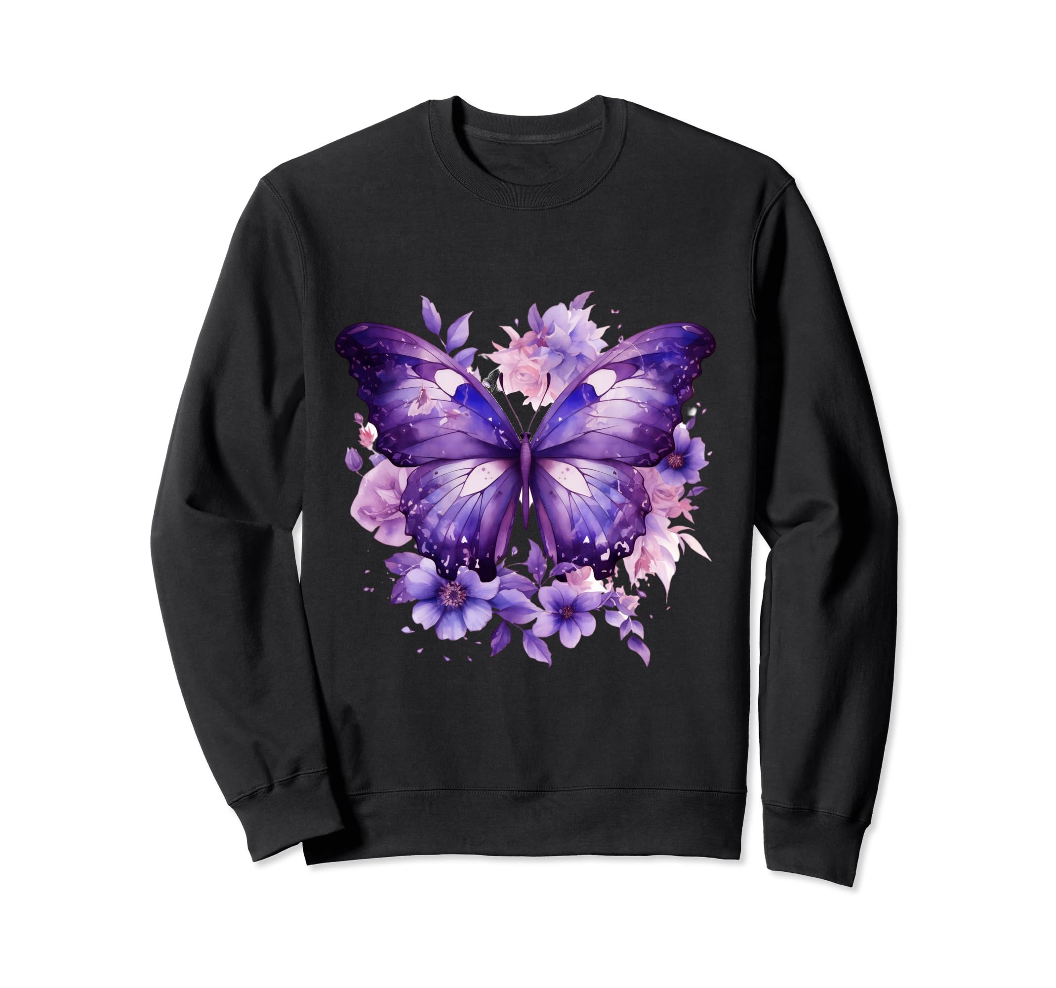 Boho Purple Butterfly Witchy Moth Sweatshirt - Trendy Graphic Men Women - T-Shirt, Sweatshirt, Hoodie