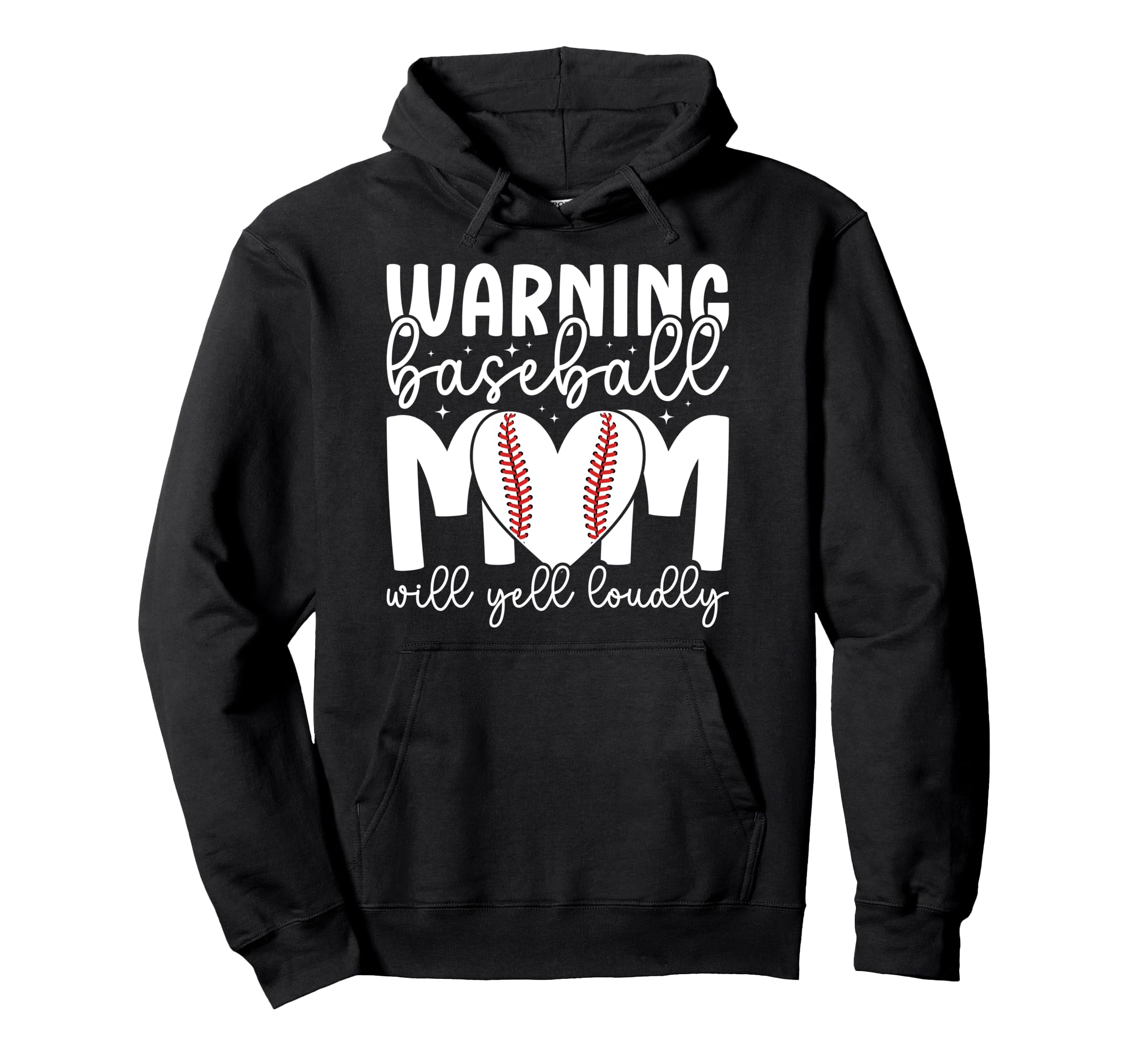 Baseball Mom Will Yell Loudly Mom Hoodie - Trendy Graphic for Adults - T-Shirt, Sweatshirt, Hoodie