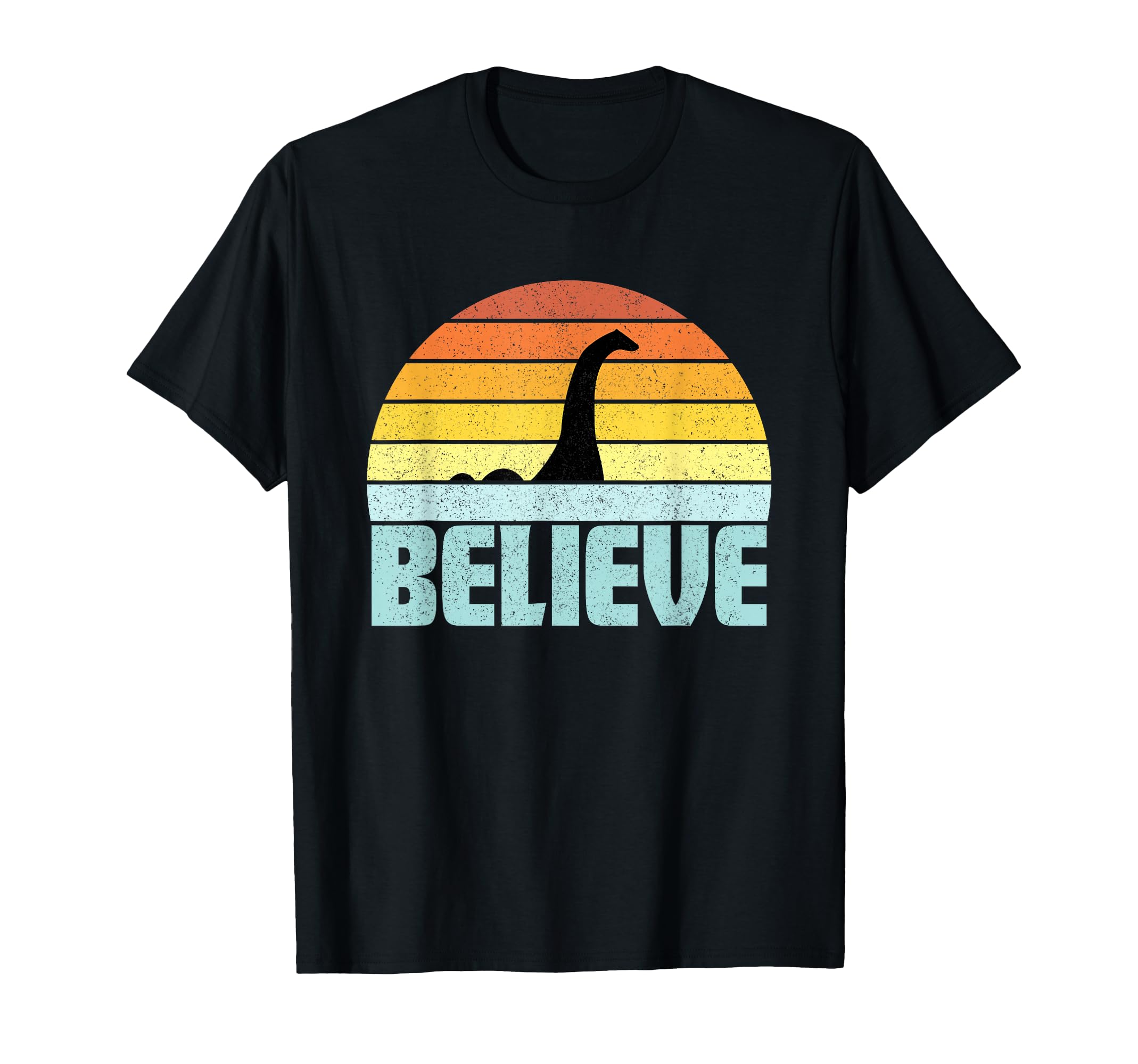 Believe Loch Ness Monster Sunset Gift T-Shirt - Trendy Graphic for Adults - T-Shirt, Sweatshirt, Hoodie