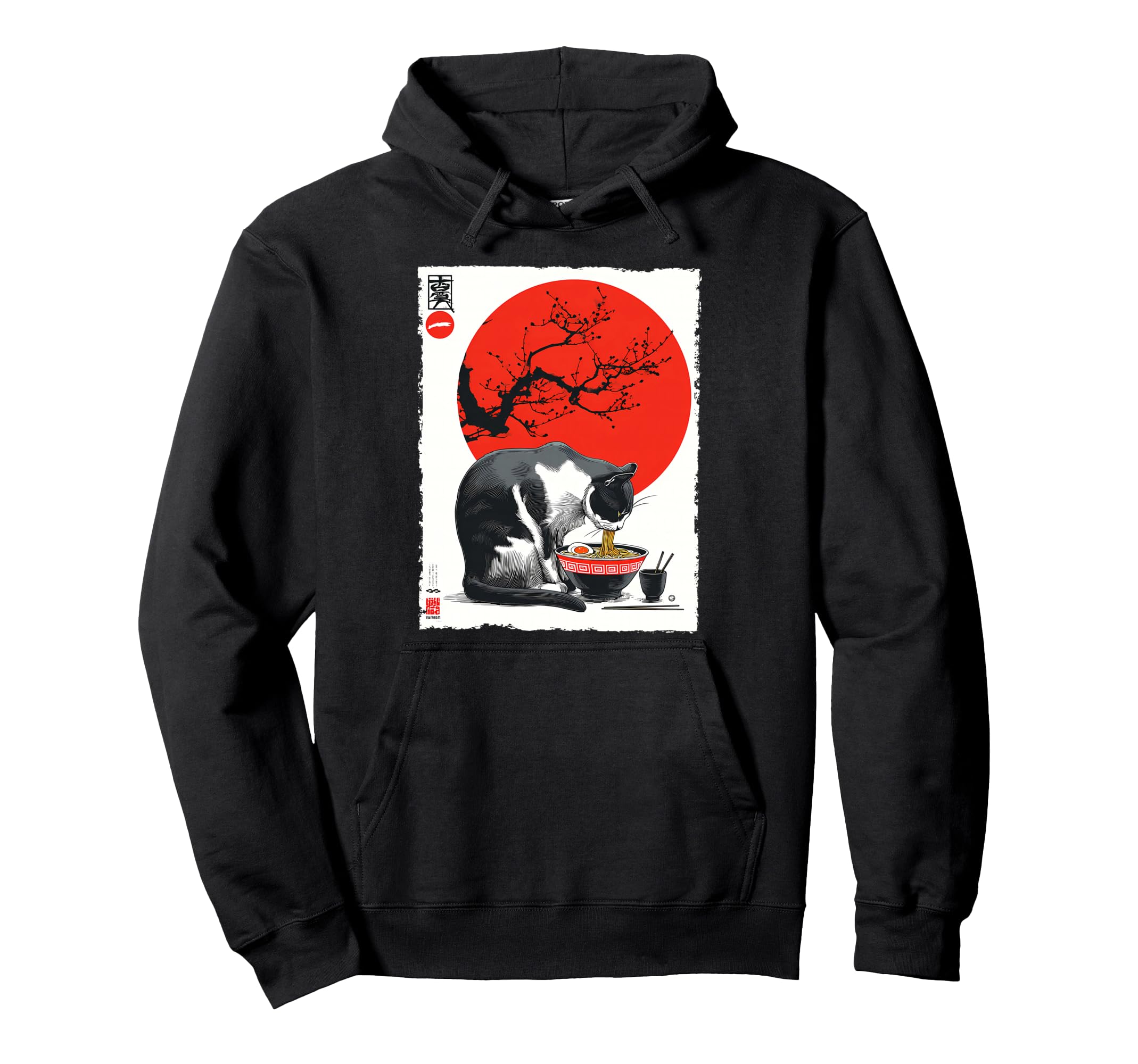 Cat Ramen Aesthetic Japanese Hoodie - Casual Everyday Wear for Adults - T-Shirt, Sweatshirt, Hoodie