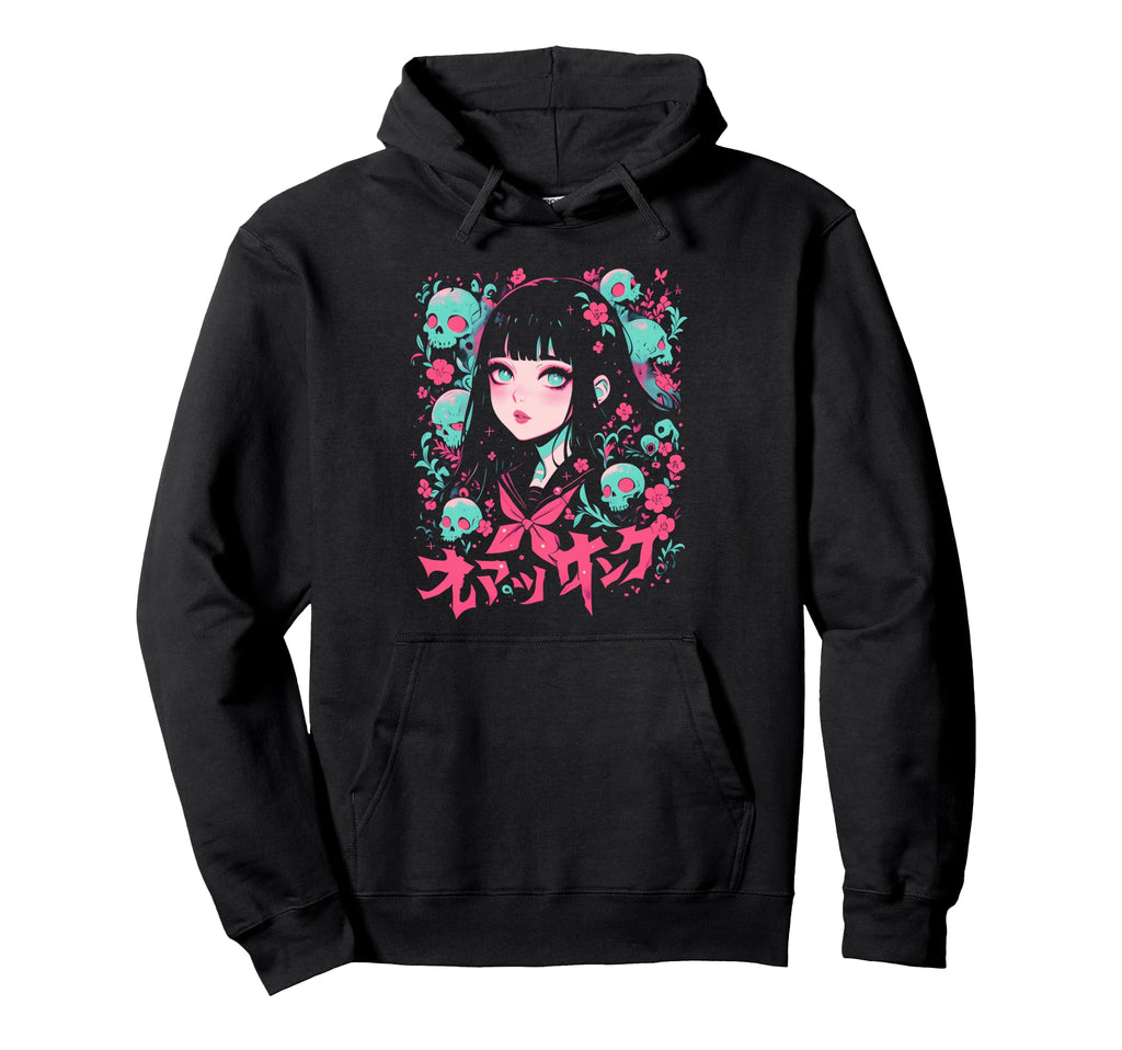 Goth Grunge Demon Anime Waifu Hoodie - Fun Novelty Design for Adults - T-Shirt, Sweatshirt, Hoodie