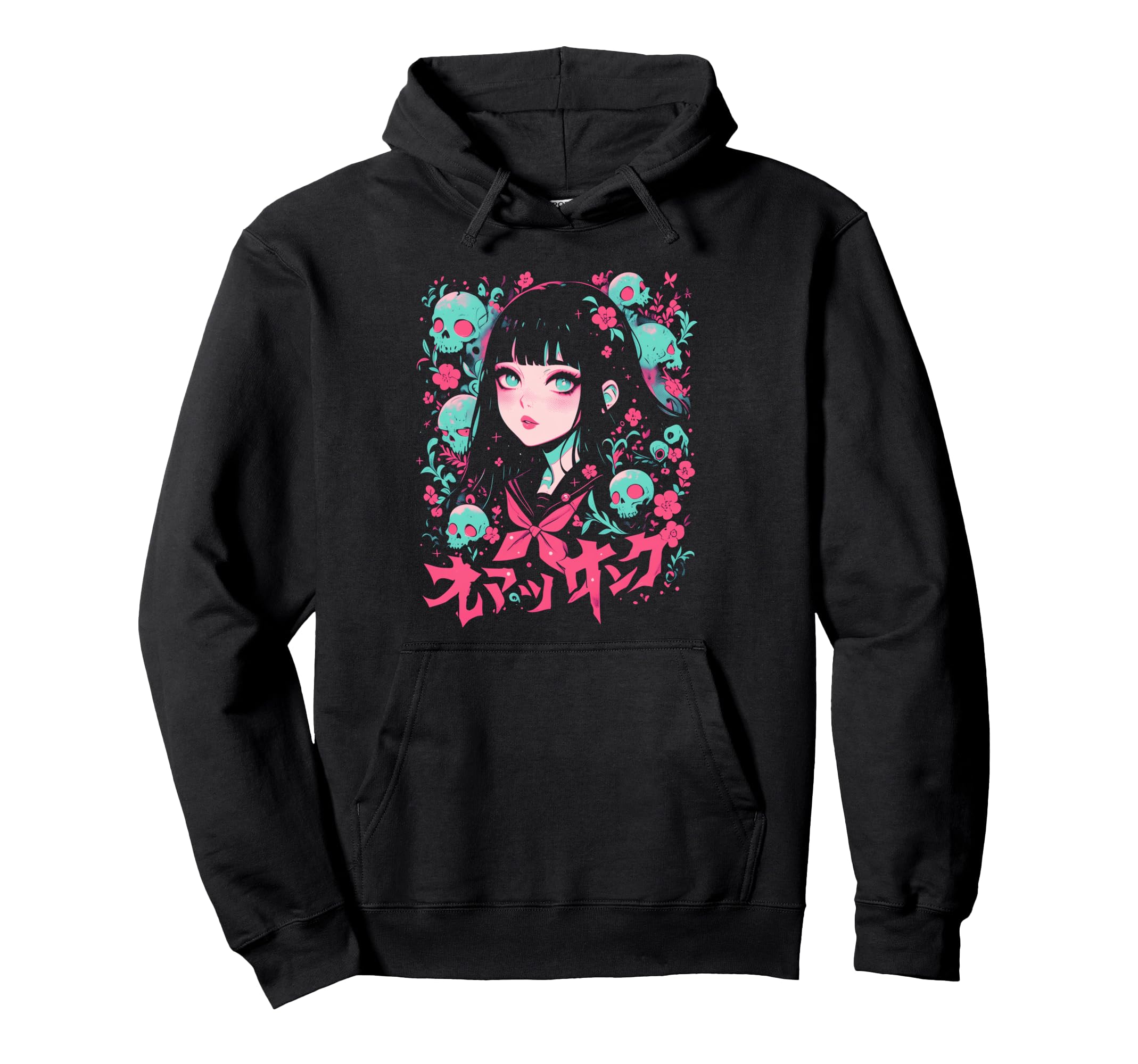 Goth Grunge Demon Anime Waifu Hoodie - Fun Novelty Design for Adults - T-Shirt, Sweatshirt, Hoodie