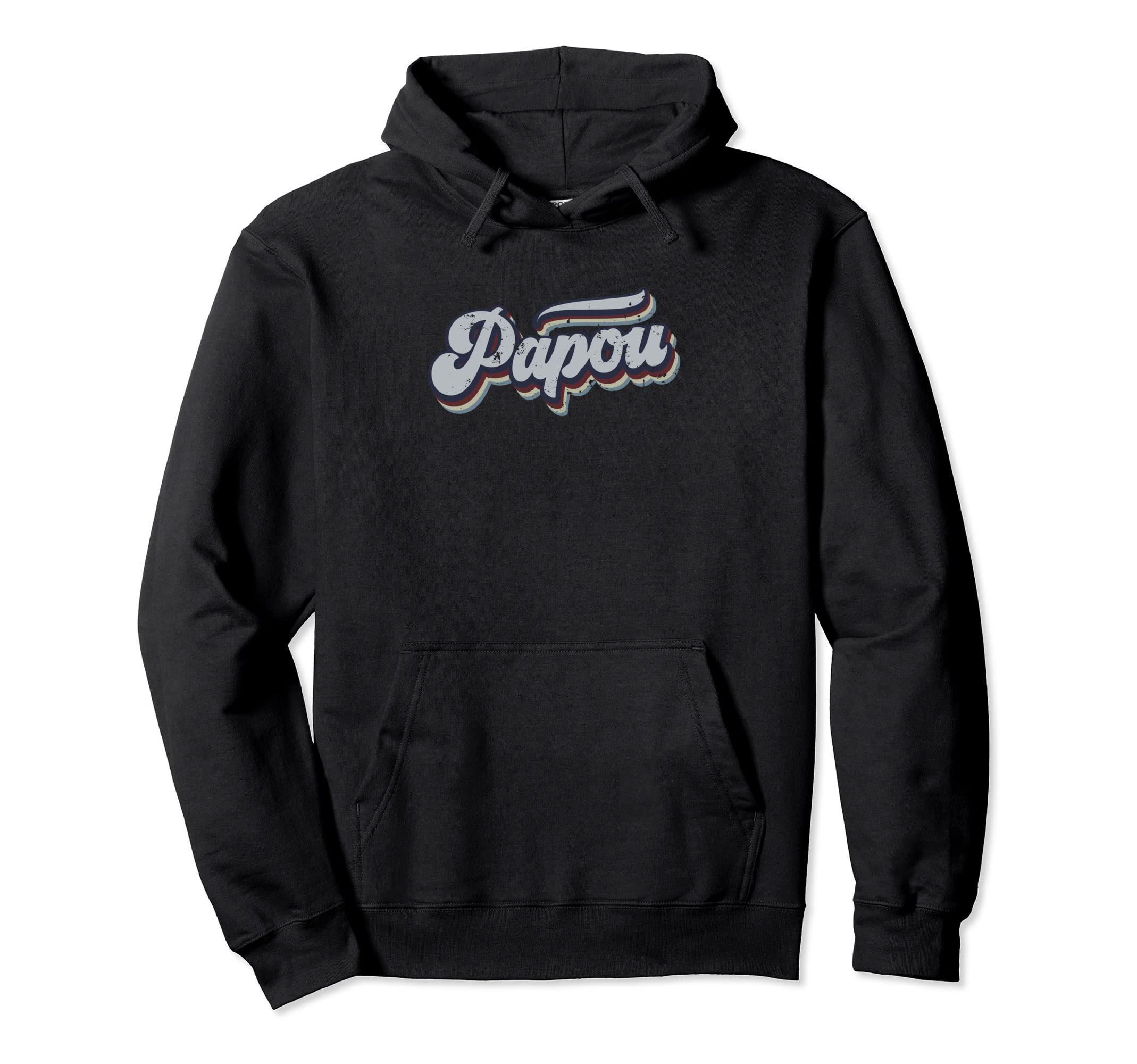 Papou Distressed Rainbow Gift Hoodie - Novelty Apparel Unisex - T-Shirt, Sweatshirt, Hoodie