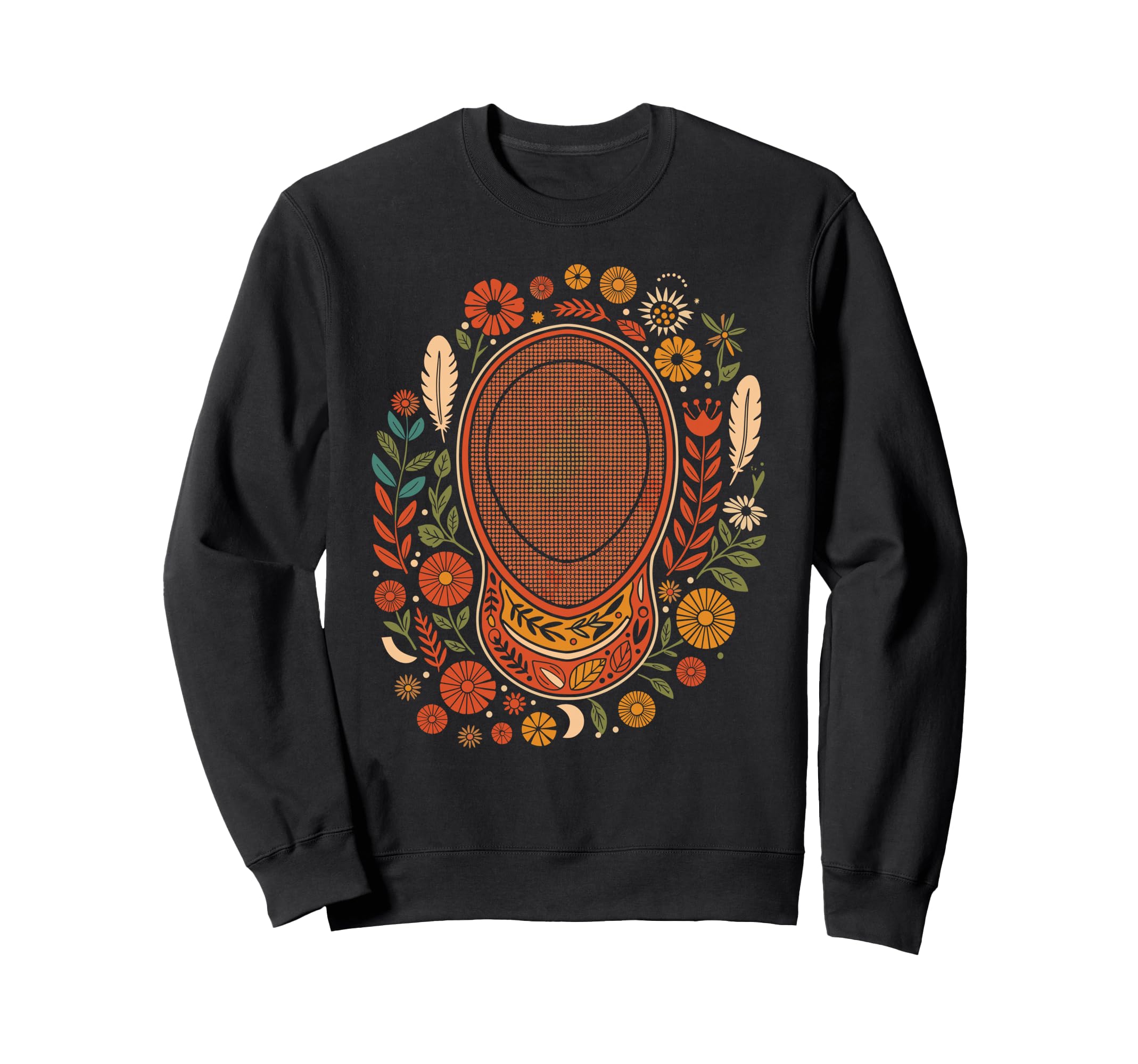 Boho Floral Fencing Mask Botanical Sweatshirt - Novelty Apparel Men Women - T-Shirt, Sweatshirt, Hoodie