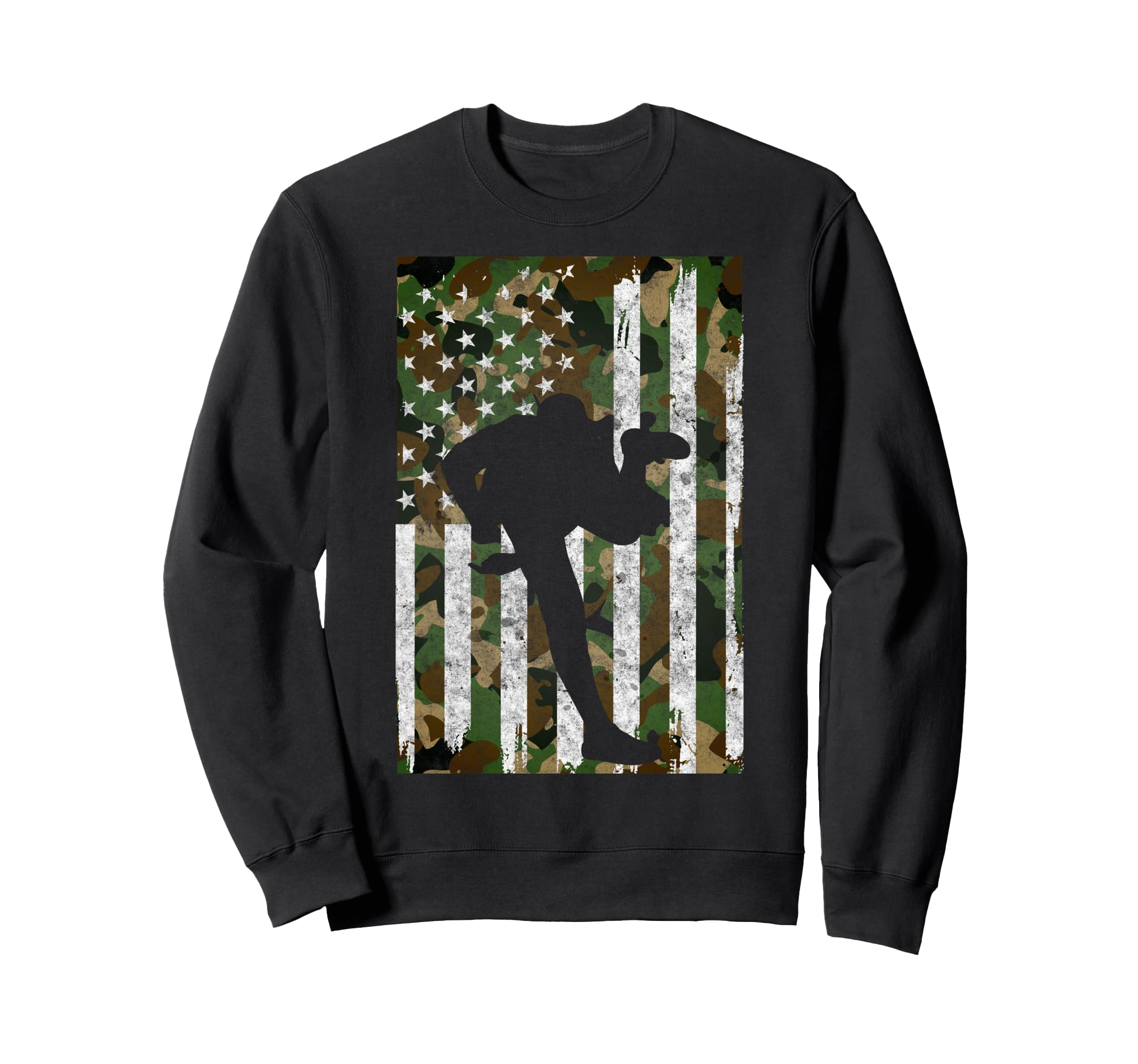 Baseball Us Camouflage Flag Baseball Sweatshirt - Streetwear Style Unisex - T-Shirt, Sweatshirt, Hoodie