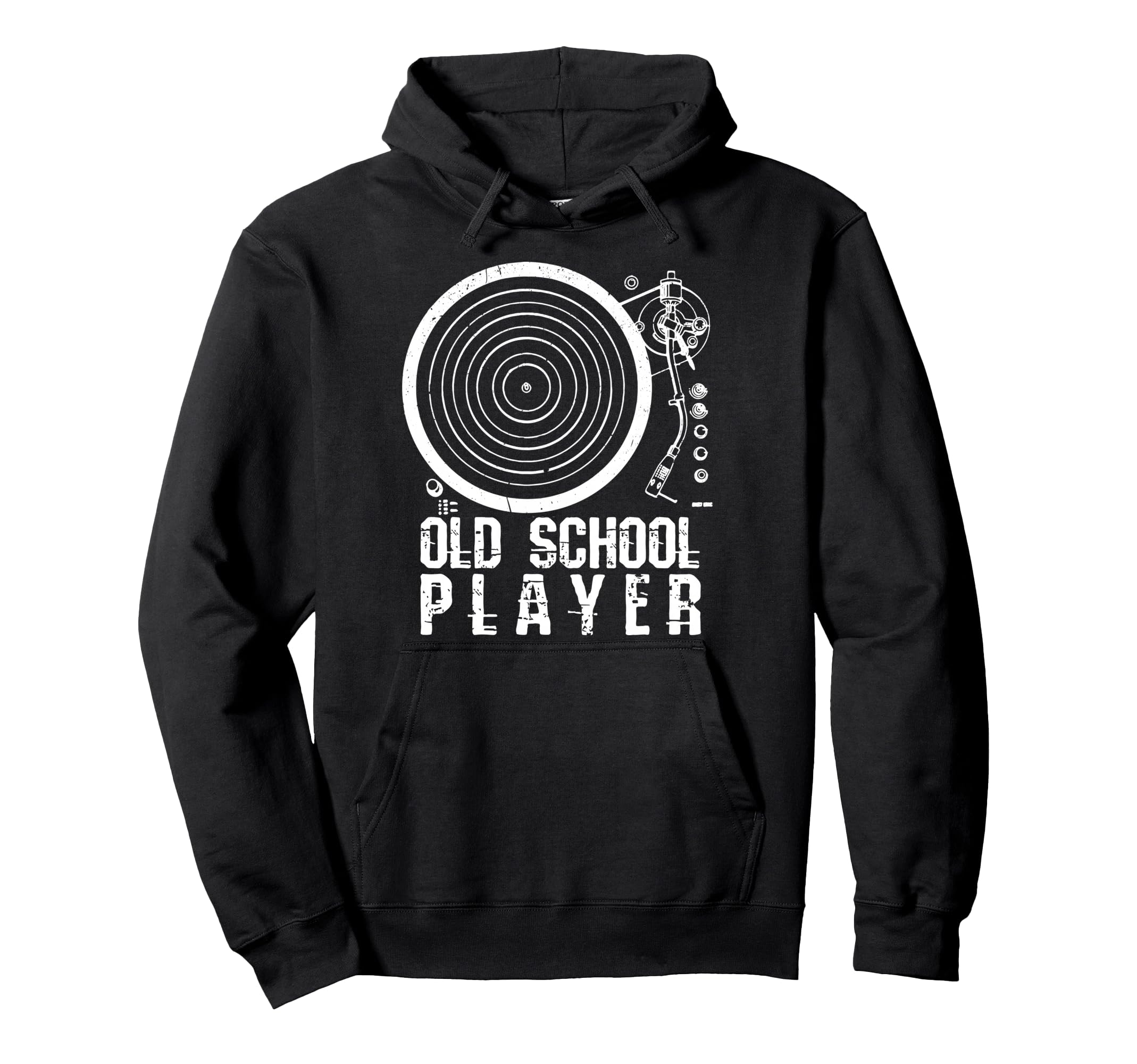 Dj Old School Player Vinyl Music Hoodie - Fun Novelty Design for Adults - T-Shirt, Sweatshirt, Hoodie