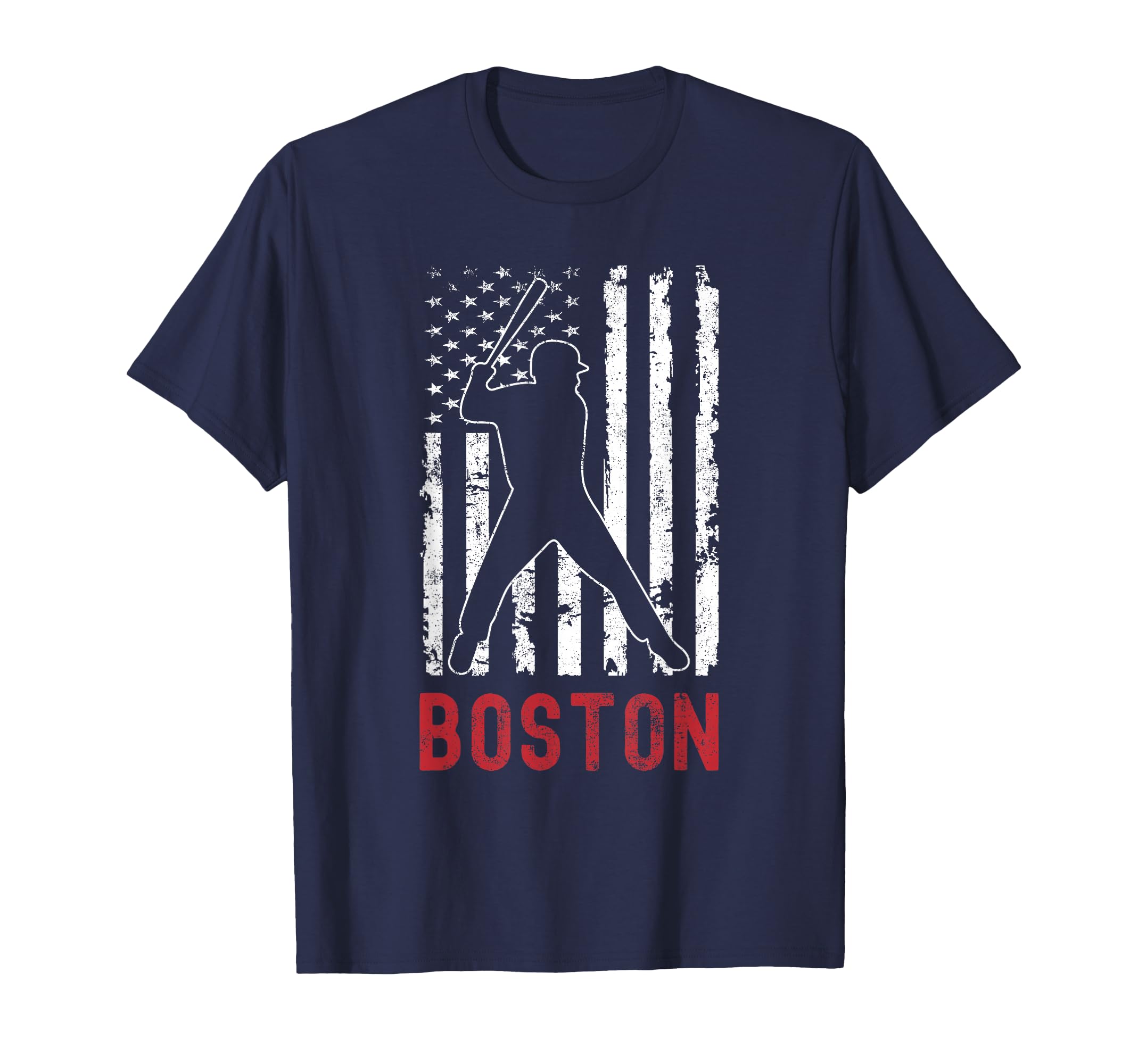 Boston Massachusetts American Flag T-Shirt - Fun Novelty Design Unisex - T-Shirt, Sweatshirt, Hoodie