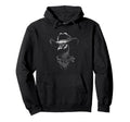 Cowboy Peacock Portrait Western Bird Hoodie - Minimalist Print for Adults - T-Shirt, Sweatshirt, Hoodie