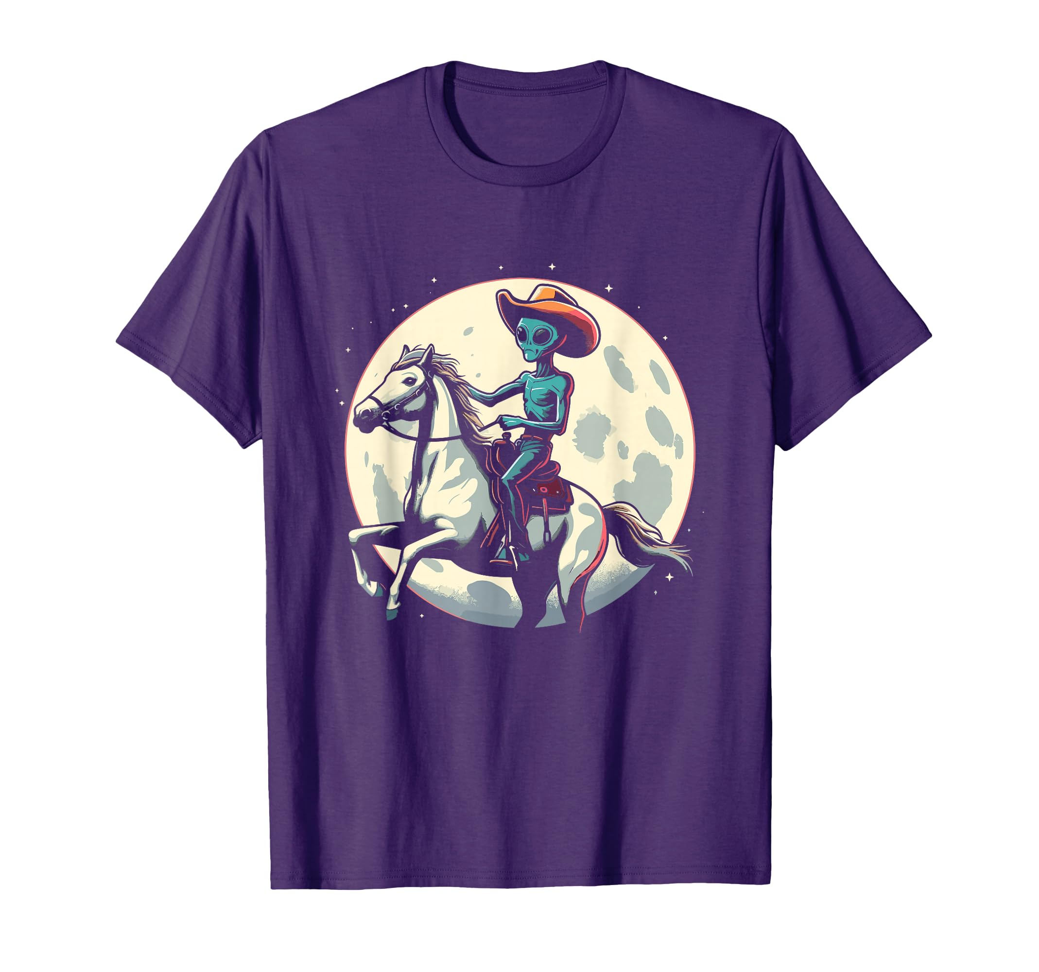 Alien Cowboy Horse Alien Ufo T-Shirt - Casual Everyday Wear Unisex - T-Shirt, Sweatshirt, Hoodie