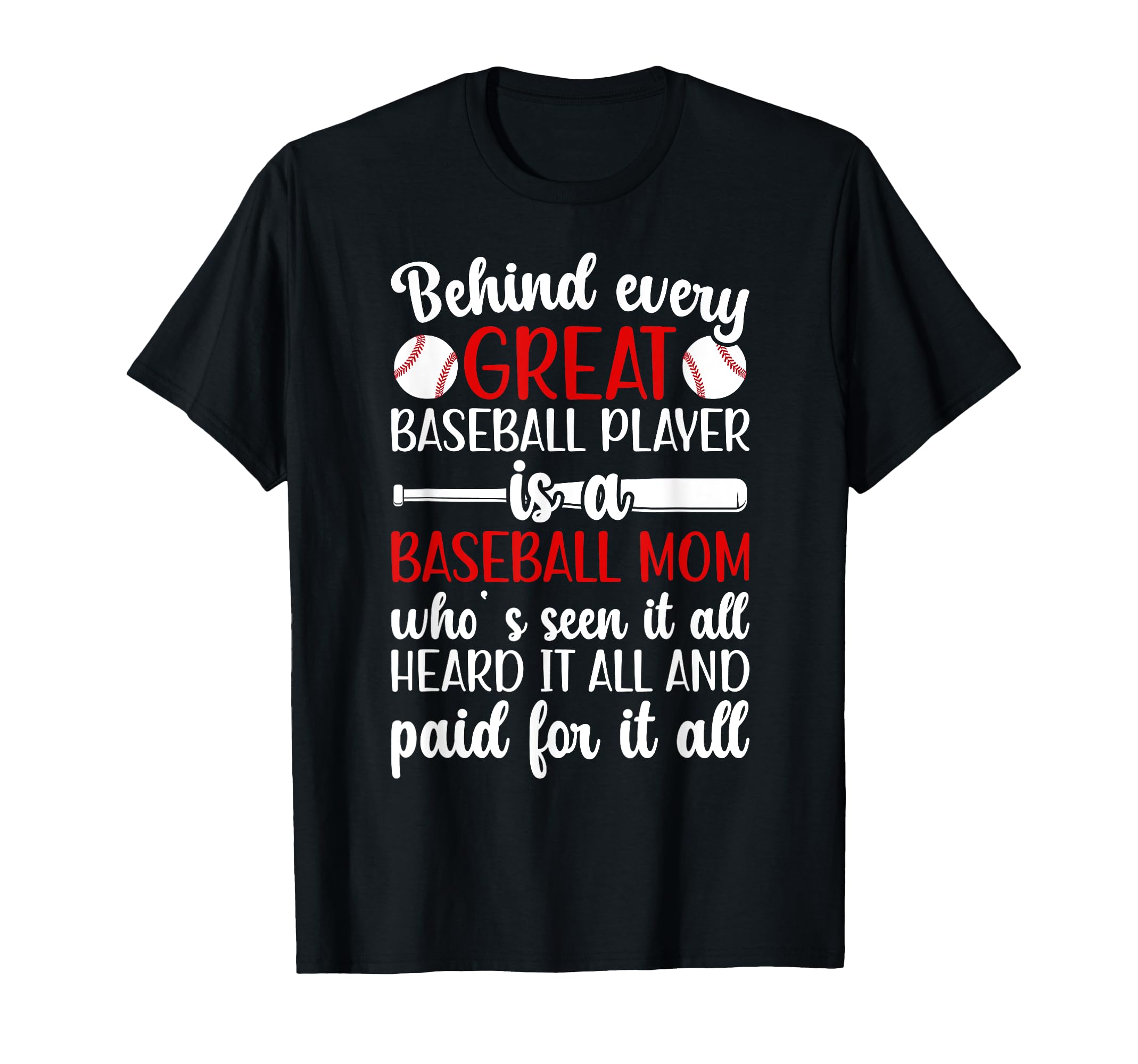 Proud Baseball Mom Baseball T-Shirt - Casual Everyday Wear for Adults - T-Shirt, Sweatshirt, Hoodie