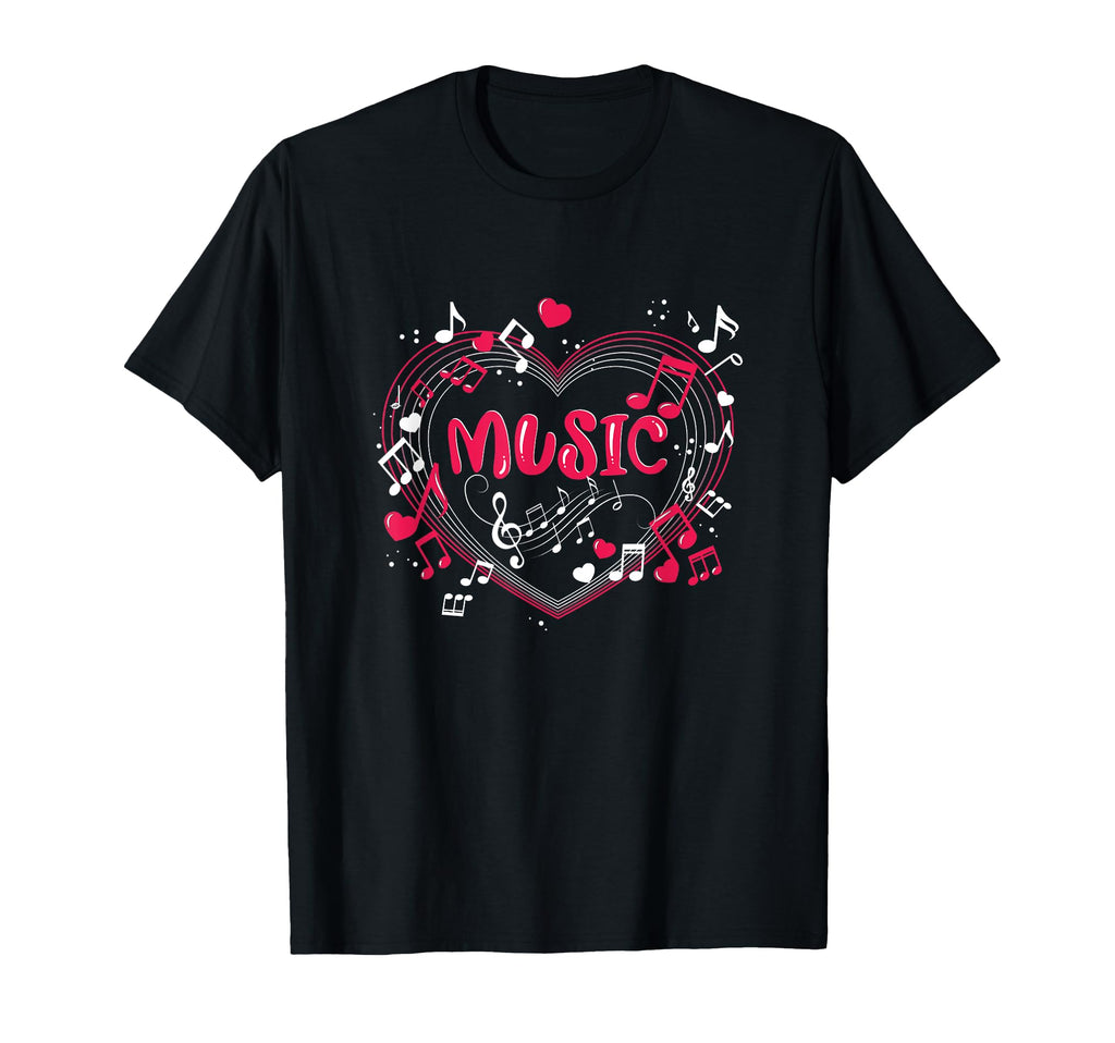 Musical Notes Heart Treble Clef Music T-Shirt - Custom Art Print Men Women - T-Shirt, Sweatshirt, Hoodie