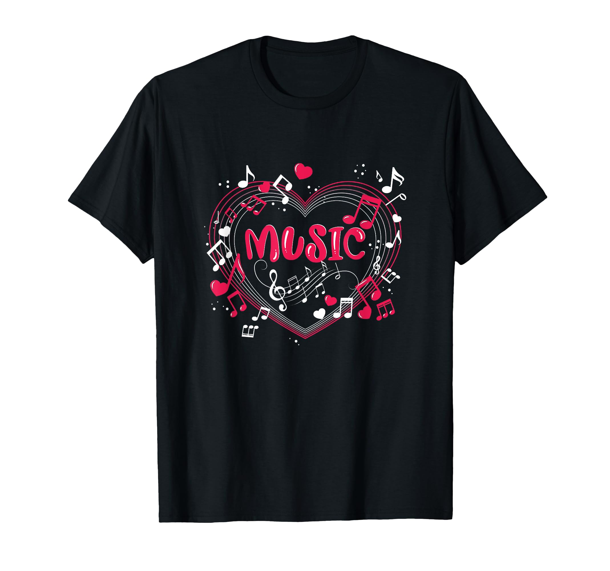 Musical Notes Heart Treble Clef Music T-Shirt - Custom Art Print Men Women - T-Shirt, Sweatshirt, Hoodie