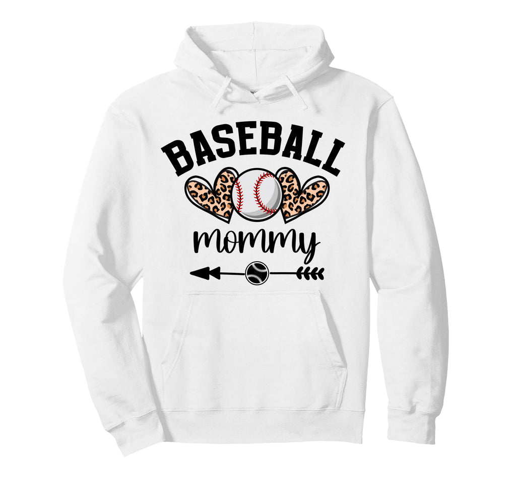 Baseball Mommy Womens Baseball Hoodie - Fun Novelty Design for Adults - T-Shirt, Sweatshirt, Hoodie