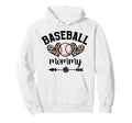 Baseball Mommy Womens Baseball Hoodie - Fun Novelty Design for Adults - T-Shirt, Sweatshirt, Hoodie