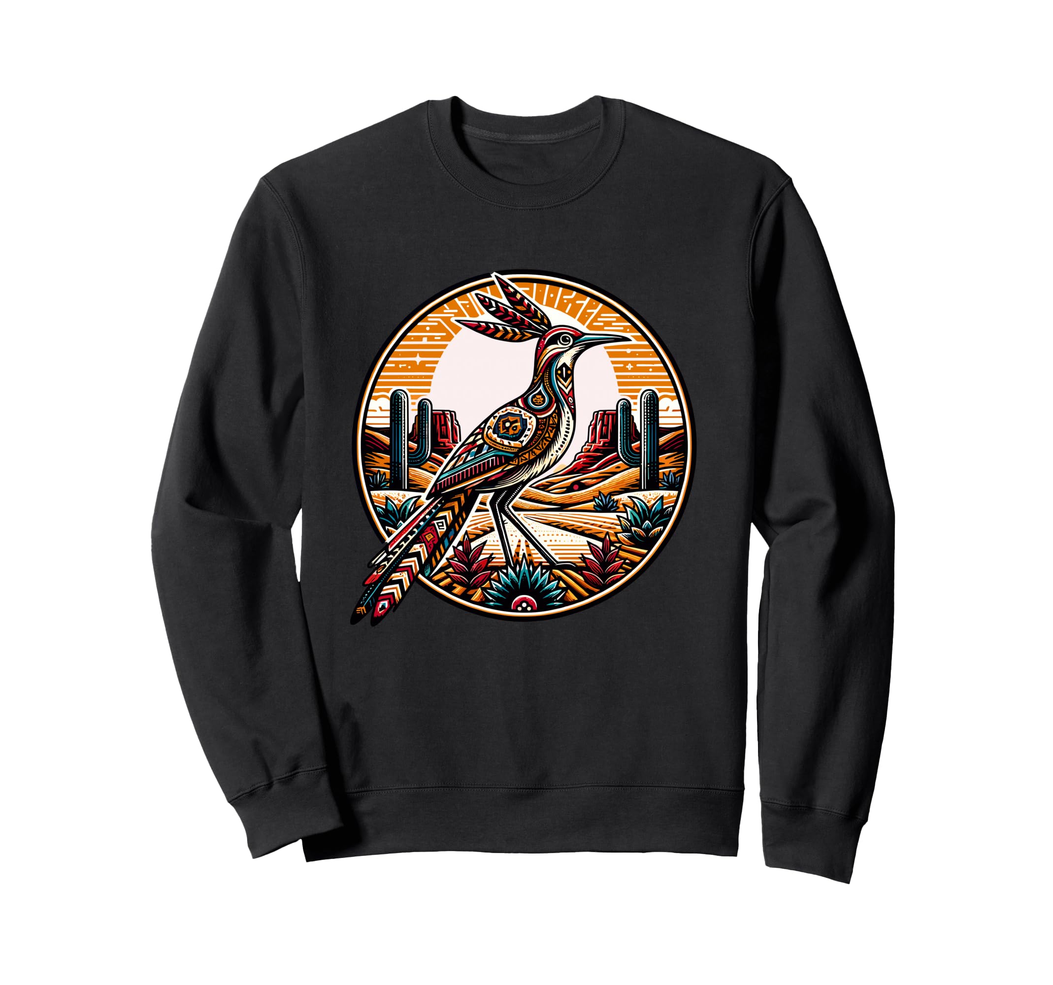 Roadrunner Boho Desert Cactus Sweatshirt - Casual Everyday Wear for Adults - T-Shirt, Sweatshirt, Hoodie