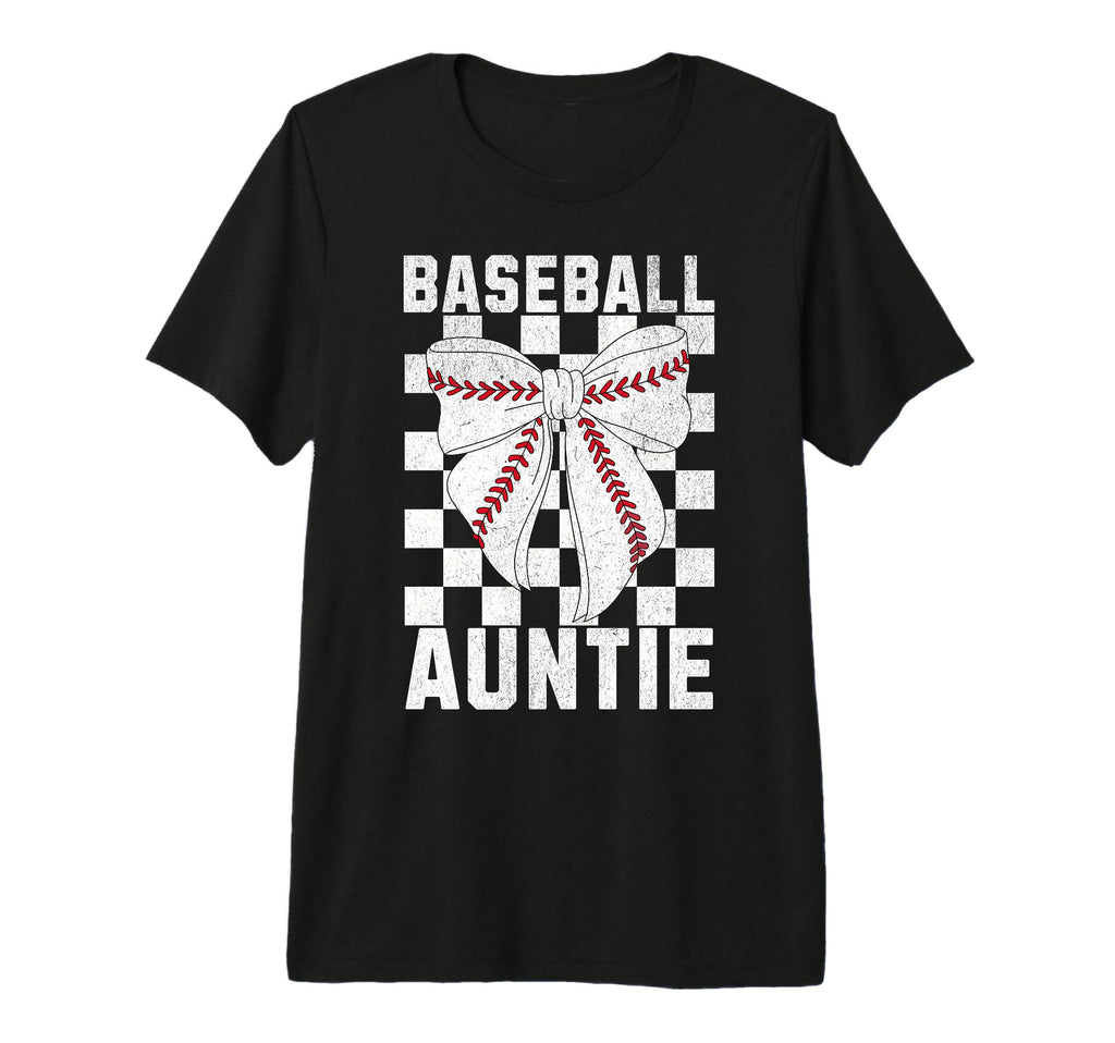 Baseball Aunt Coquette Bow T-Shirt - Fun Novelty Design for Adults - T-Shirt, Sweatshirt, Hoodie