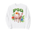 Pig Groovy Floral Pig Watercolor Sweatshirt - Fun Novelty Design Unisex - T-Shirt, Sweatshirt, Hoodie