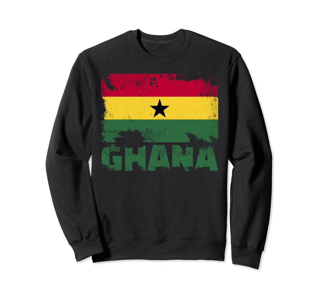 Ghana Flag Distressed African Sweatshirt - Casual Everyday Wear Men Women - T-Shirt, Sweatshirt, Hoodie
