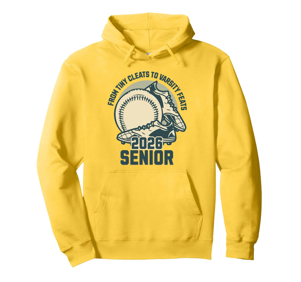 Baseball Senior 2026 Tiny Cleats Varsity Hoodie - Unique Graphic Unisex - T-Shirt, Sweatshirt, Hoodie