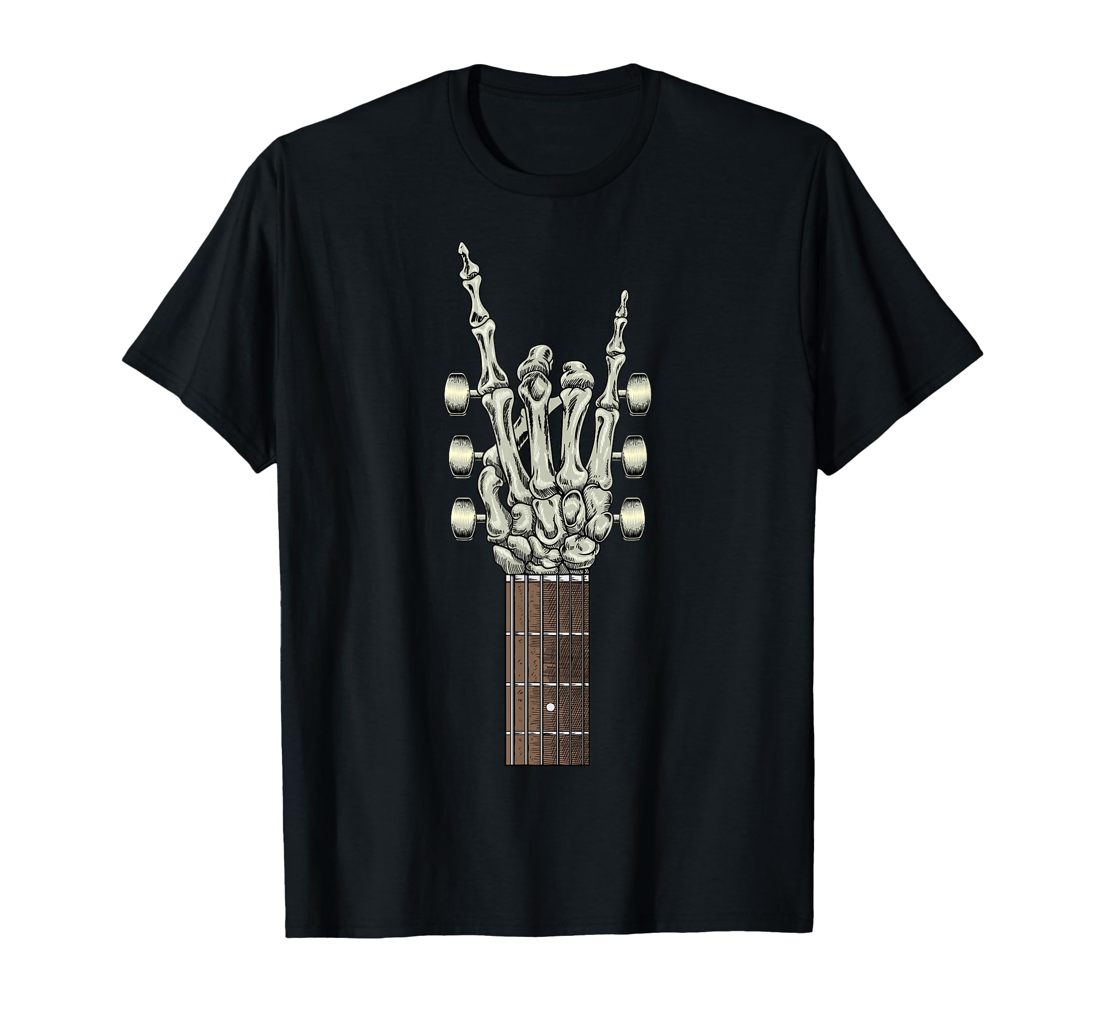 Rock Skeleton Hand Guitar Gifts Rock T-Shirt - Minimalist Print Men Women - T-Shirt, Sweatshirt, Hoodie