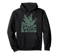 Word Peace Groovy Dove Hippie Green Hoodie - Minimalist Print Unisex - T-Shirt, Sweatshirt, Hoodie