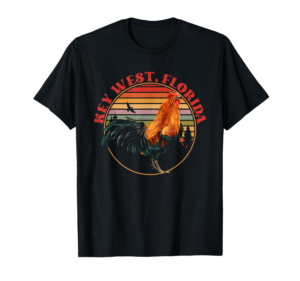 Key West Florida Sunset Rooster T-Shirt - Trendy Graphic for Adults - T-Shirt, Sweatshirt, Hoodie