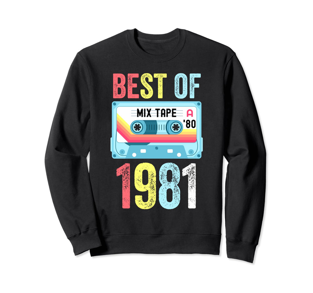 Best 1981 Cassette Tape Sweatshirt - Aesthetic Graphic for Adults - T-Shirt, Sweatshirt, Hoodie