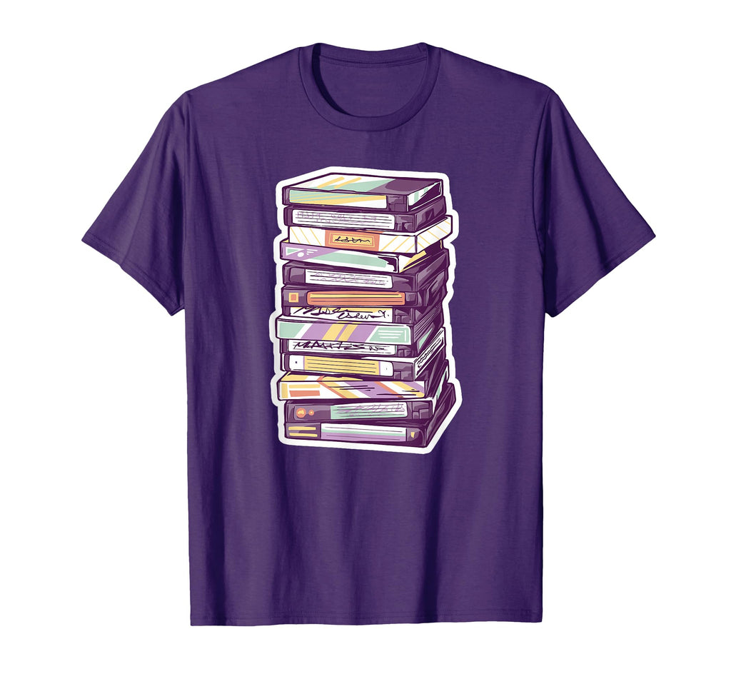 Stack Tech Vhs Video Tapes T-Shirt - Trendy Graphic for Adults - T-Shirt, Sweatshirt, Hoodie