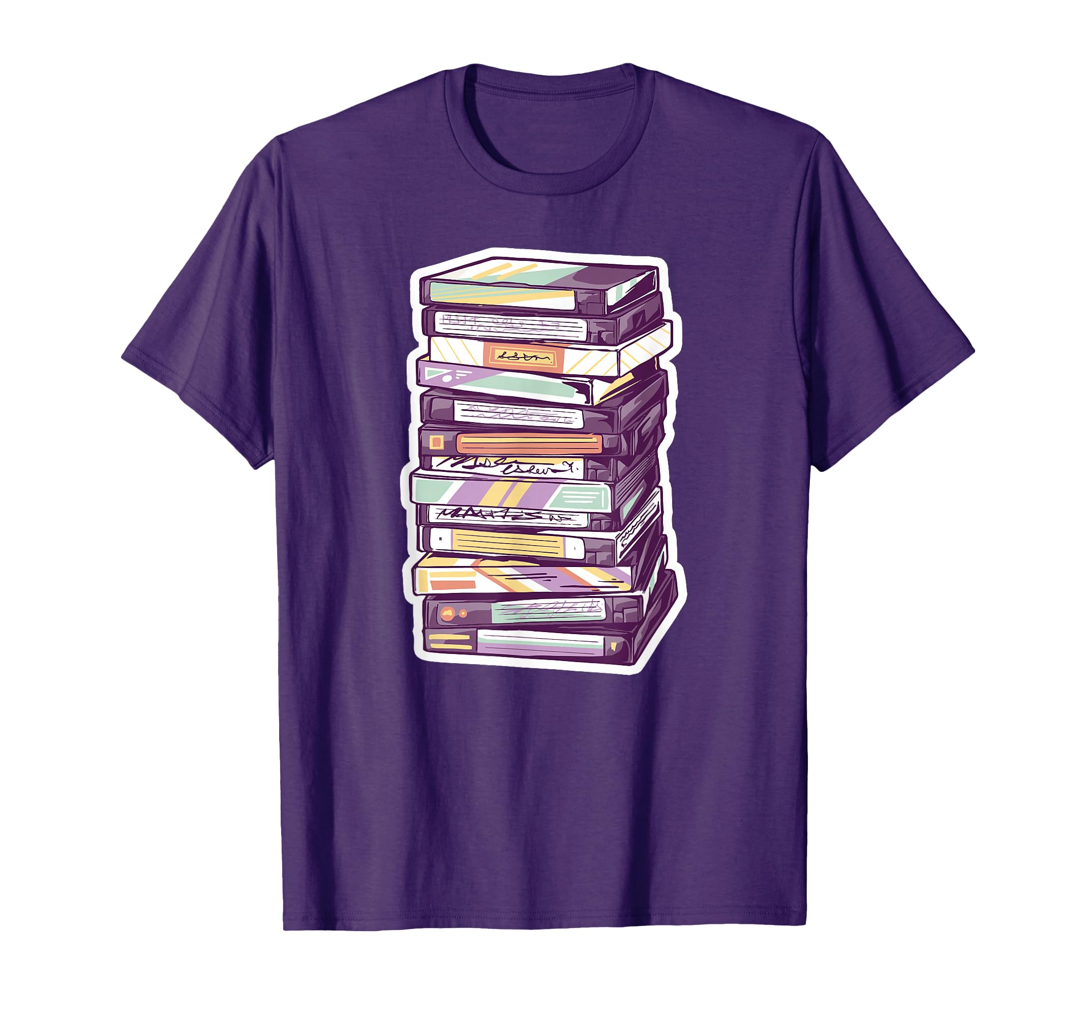 Stack Tech Vhs Video Tapes T-Shirt - Trendy Graphic for Adults - T-Shirt, Sweatshirt, Hoodie