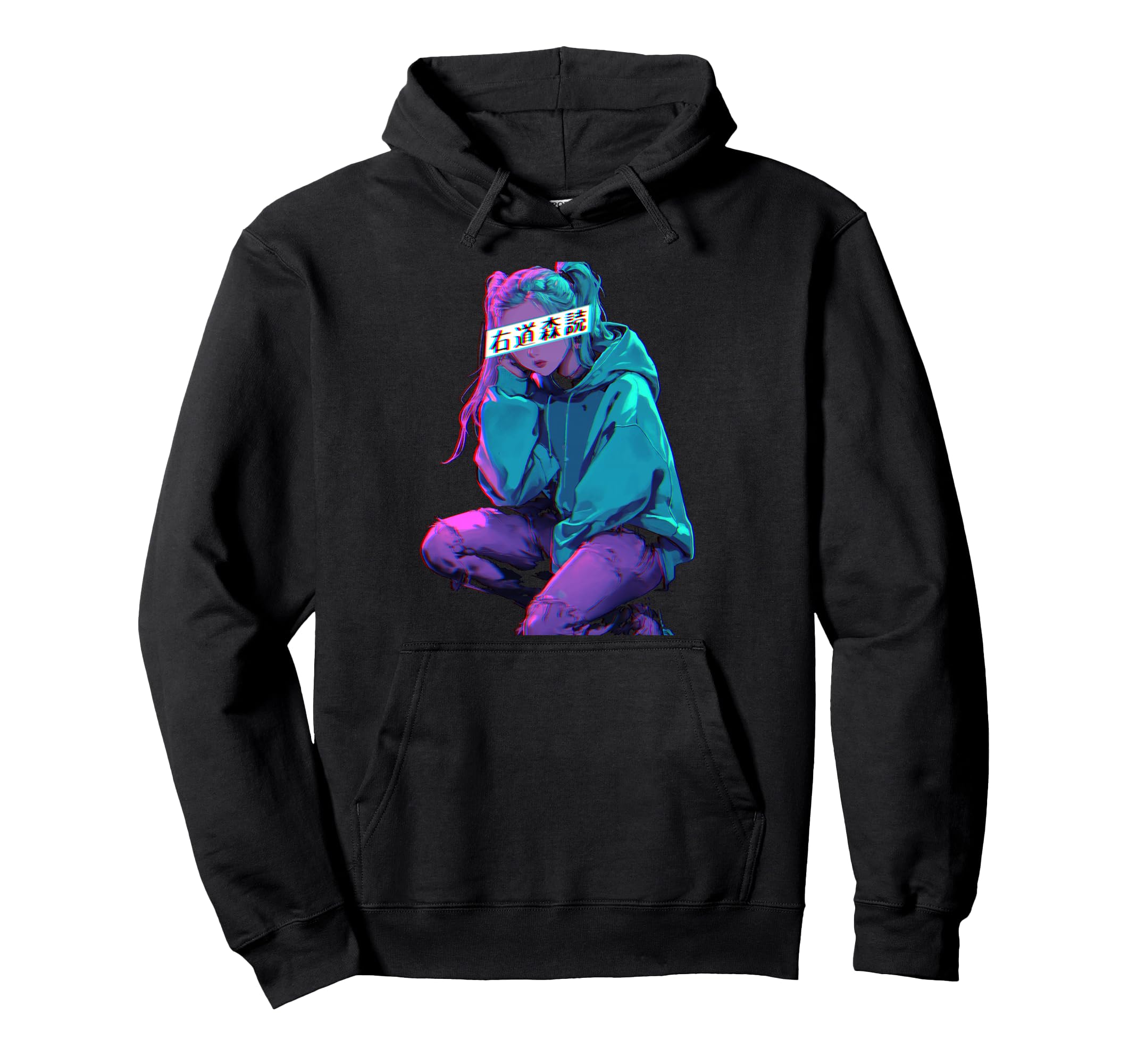 Anime Vaporwave Aesthetic Glitch Art Manga Hoodie - Novelty Apparel Unisex - T-Shirt, Sweatshirt, Hoodie