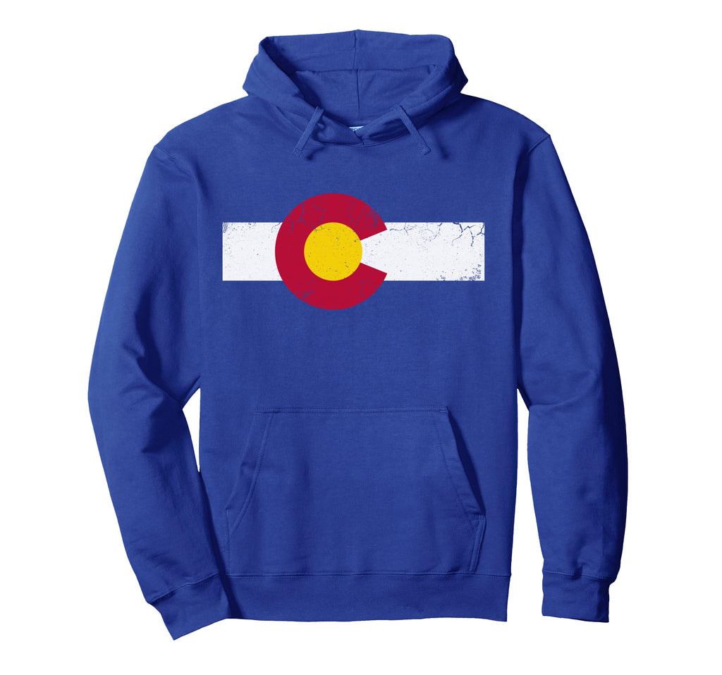 Colorado State Flag Distressed Fade Hoodie - Minimalist Print for Adults - T-Shirt, Sweatshirt, Hoodie