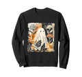Boho Floral Halloween Fall Ghost Sweatshirt - Novelty Apparel Men Women - T-Shirt, Sweatshirt, Hoodie