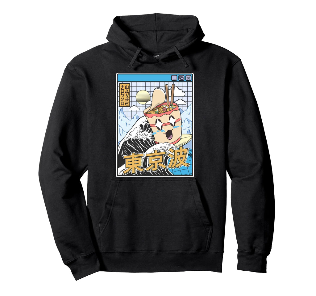 Instant Ramen Noodles Surfing Japanese Hoodie - Novelty Apparel Men Women - T-Shirt, Sweatshirt, Hoodie