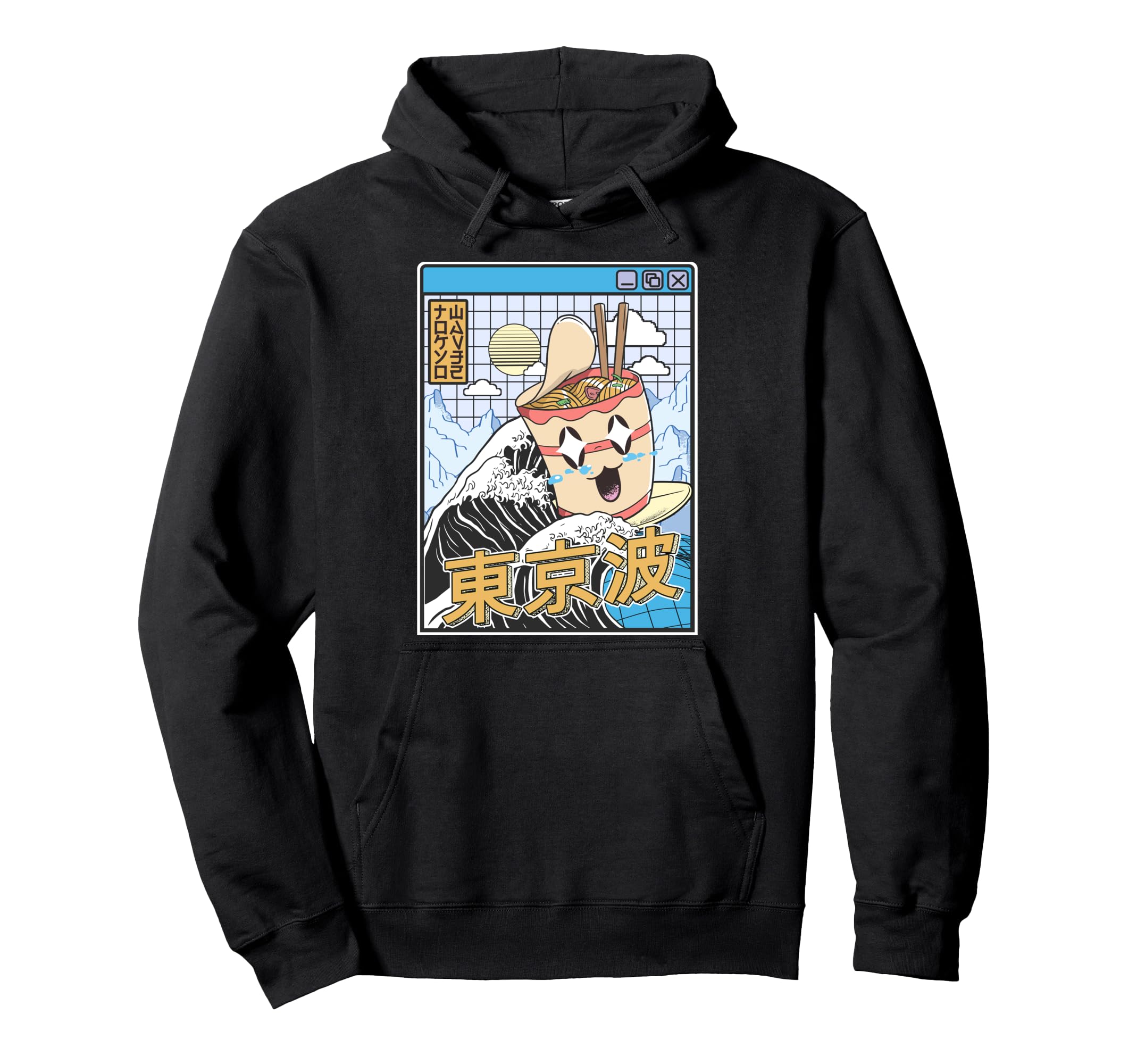 Instant Ramen Noodles Surfing Japanese Hoodie - Novelty Apparel Men Women - T-Shirt, Sweatshirt, Hoodie
