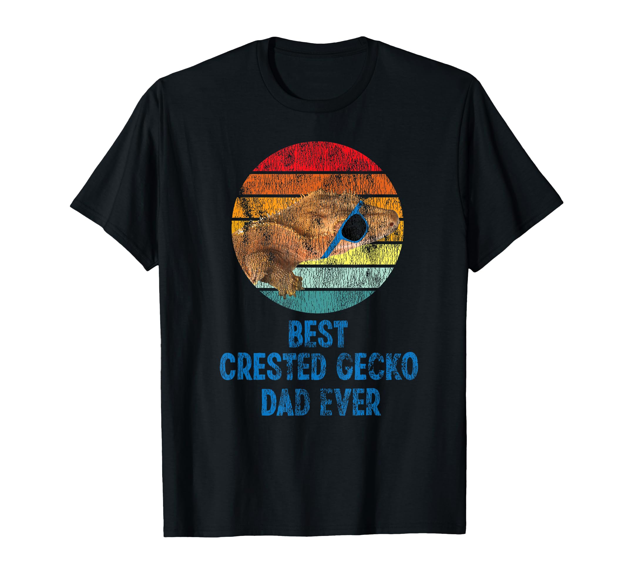 Best Crested Gecko Dad Ever Sunset T-Shirt - Graphic Print Unisex - T-Shirt, Sweatshirt, Hoodie