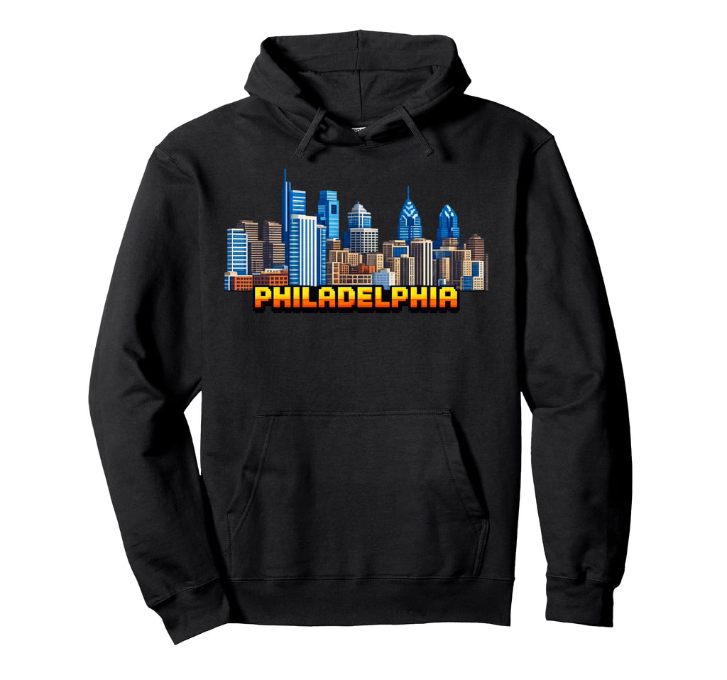 Philadelphia 8 Bit Video Arcade Gamer Hoodie - Unique Graphic for Adults - T-Shirt, Sweatshirt, Hoodie