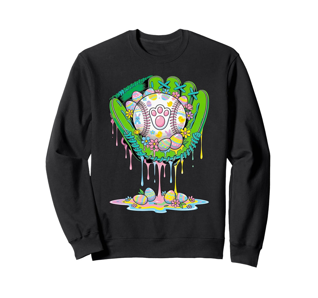 Baseball Drip Easter Egg Hunting Funny Sweatshirt - Unique Graphic Unisex - T-Shirt, Sweatshirt, Hoodie