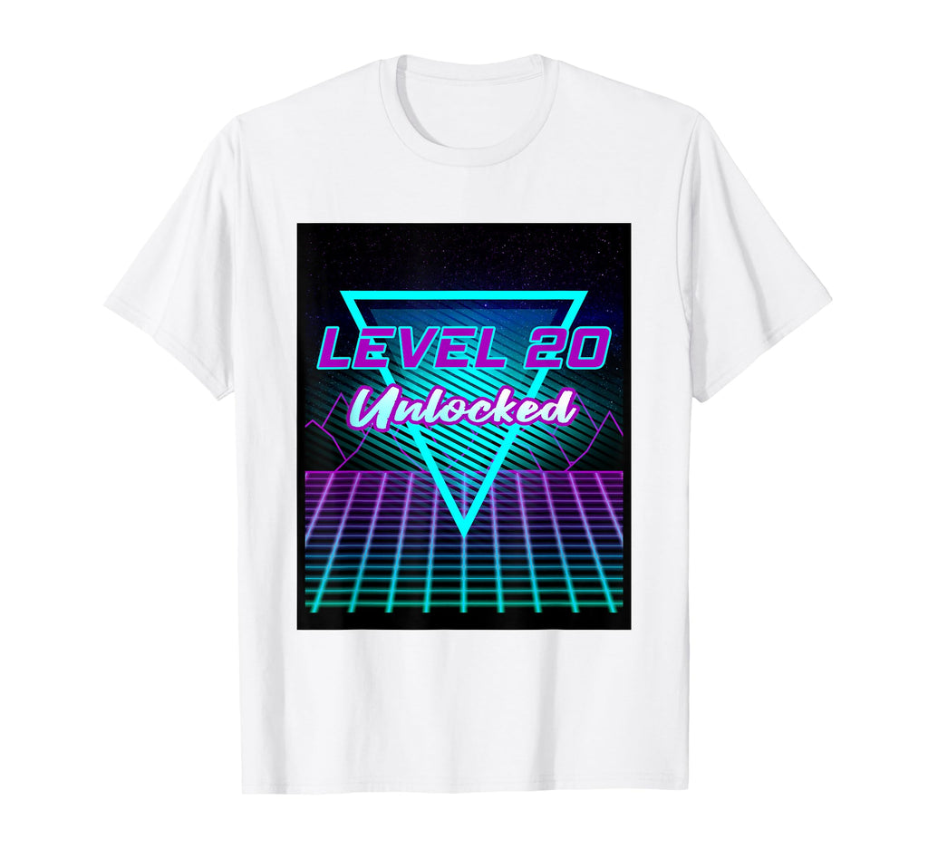 20Th Birthday Gift Level 20 Unlocked T-Shirt - Aesthetic Graphic Unisex - T-Shirt, Sweatshirt, Hoodie