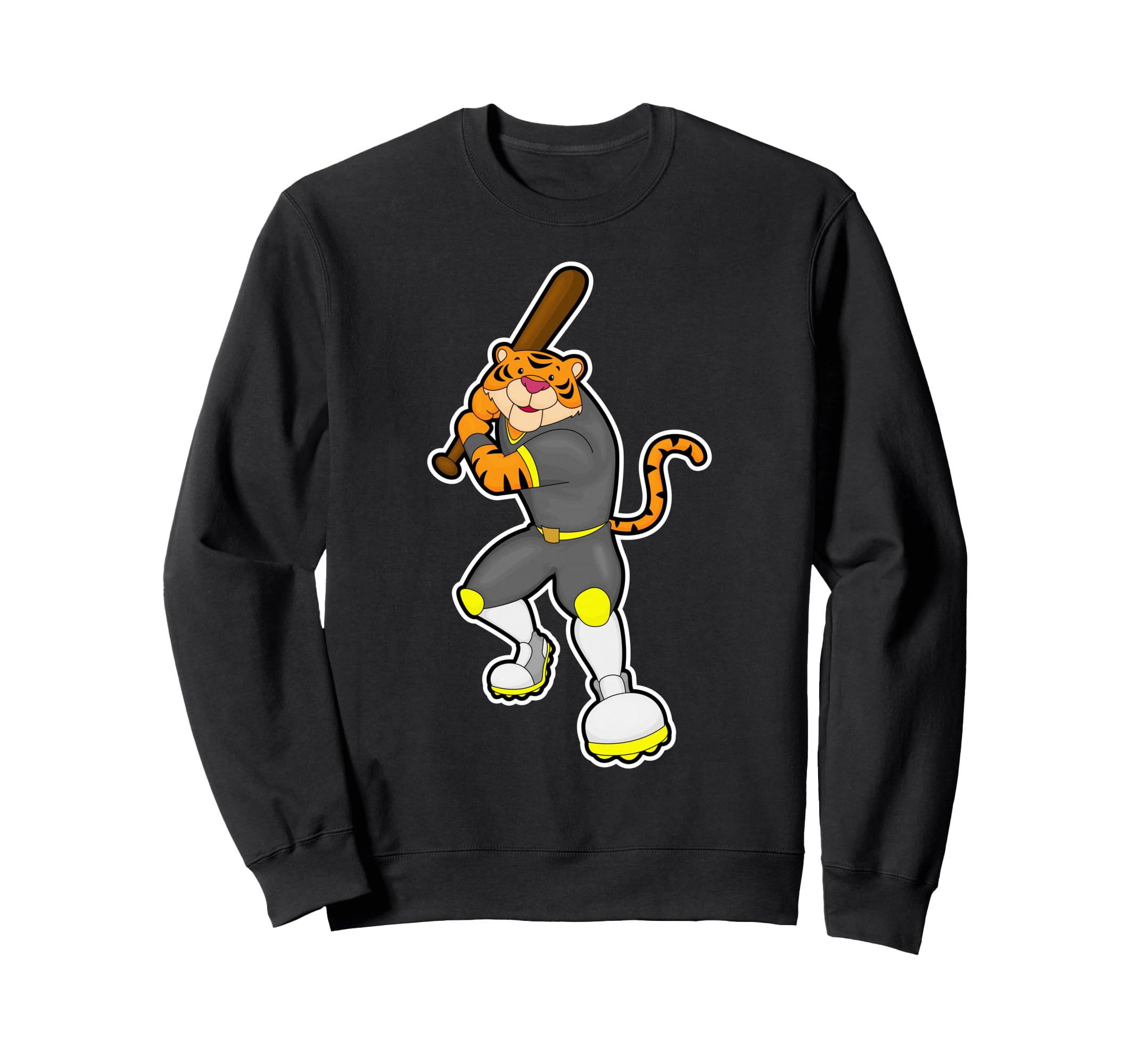 Tiger Baseball Baseball Bat Sweatshirt - Fun Novelty Design for Adults - T-Shirt, Sweatshirt, Hoodie