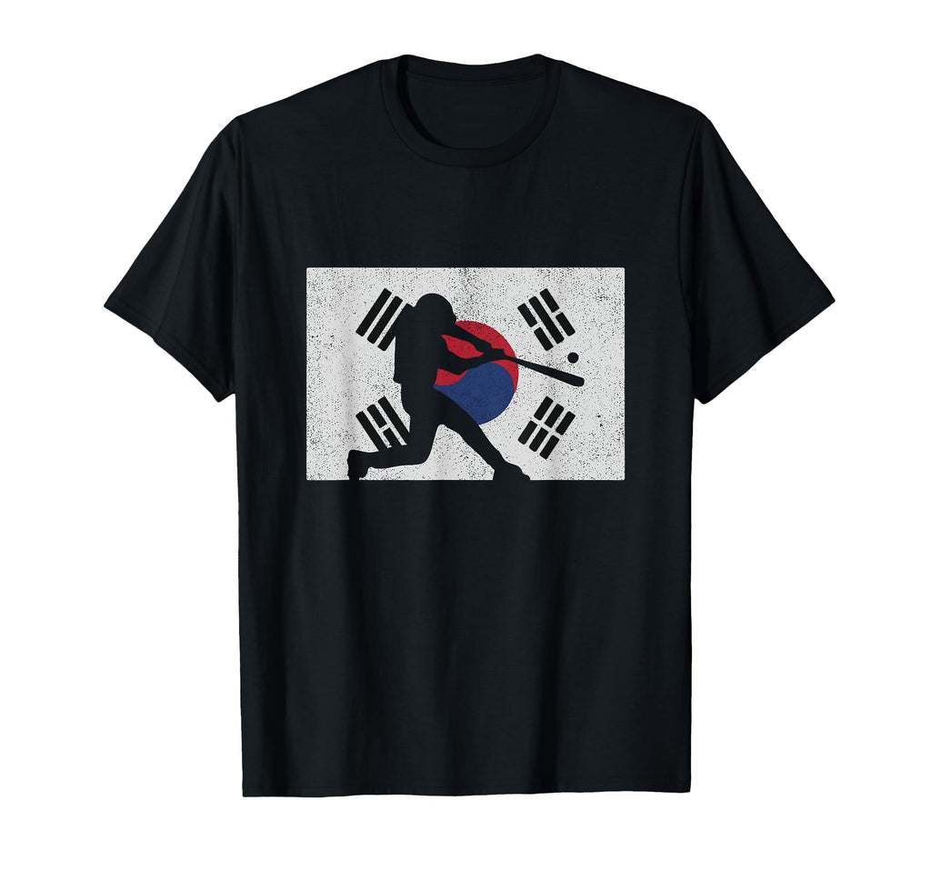 Baseball South Korean Distressed Flag T-Shirt - Novelty Apparel for Adults - T-Shirt, Sweatshirt, Hoodie