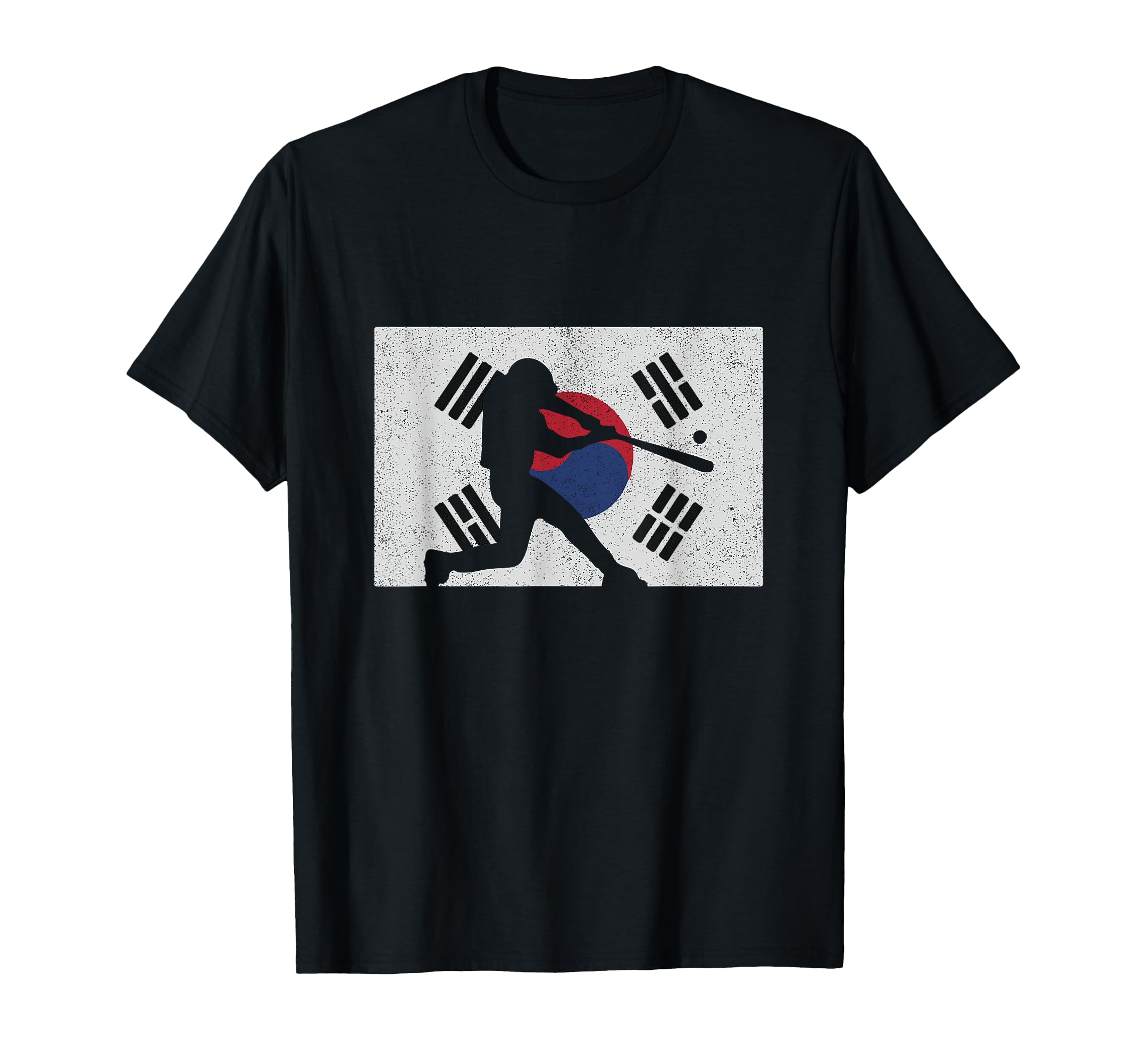 Baseball South Korean Distressed Flag T-Shirt - Novelty Apparel for Adults - T-Shirt, Sweatshirt, Hoodie