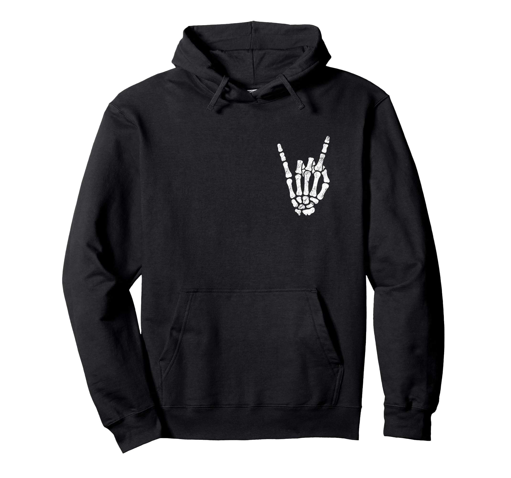 Skeleton Rock N Roll Symbol Hoodie - Graphic Print Men Women - T-Shirt, Sweatshirt, Hoodie