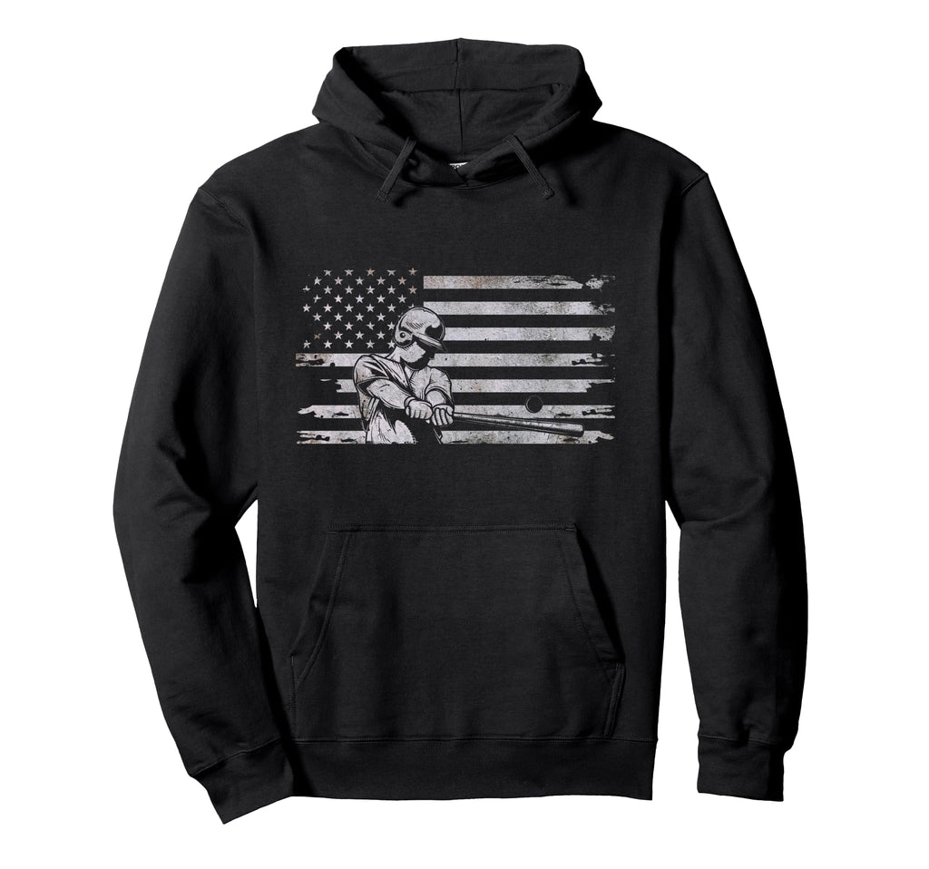 American Flag Baseball Baseball Hoodie - Streetwear Style for Adults - T-Shirt, Sweatshirt, Hoodie