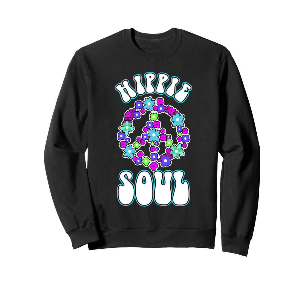 Groovy Hippie Music Peace Love Sweatshirt - Minimalist Print for Adults - T-Shirt, Sweatshirt, Hoodie