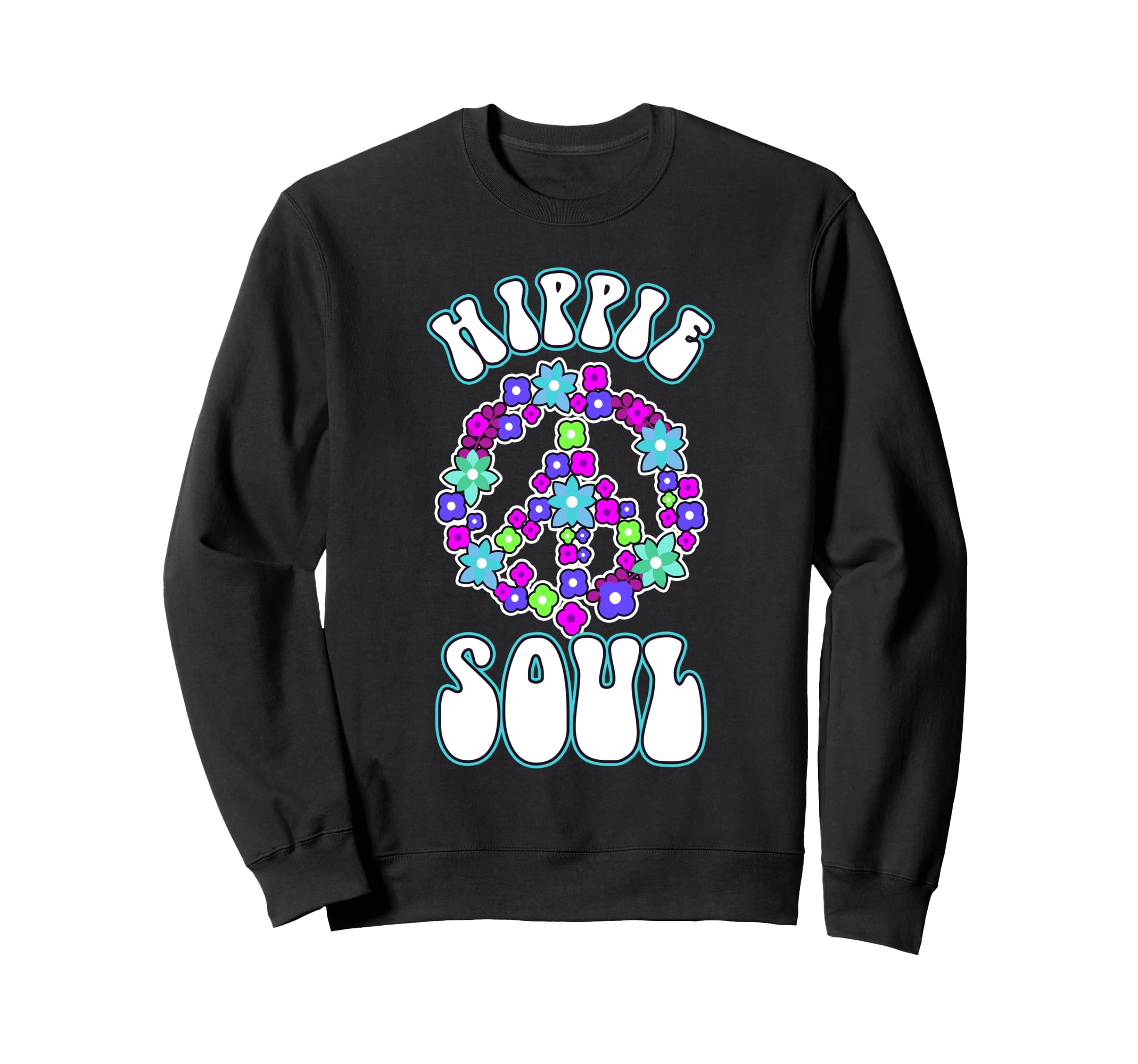 Groovy Hippie Music Peace Love Sweatshirt - Minimalist Print for Adults - T-Shirt, Sweatshirt, Hoodie