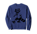 Raccoon Skating Derby Skater Roller Sweatshirt - Graphic Print for Adults - T-Shirt, Sweatshirt, Hoodie