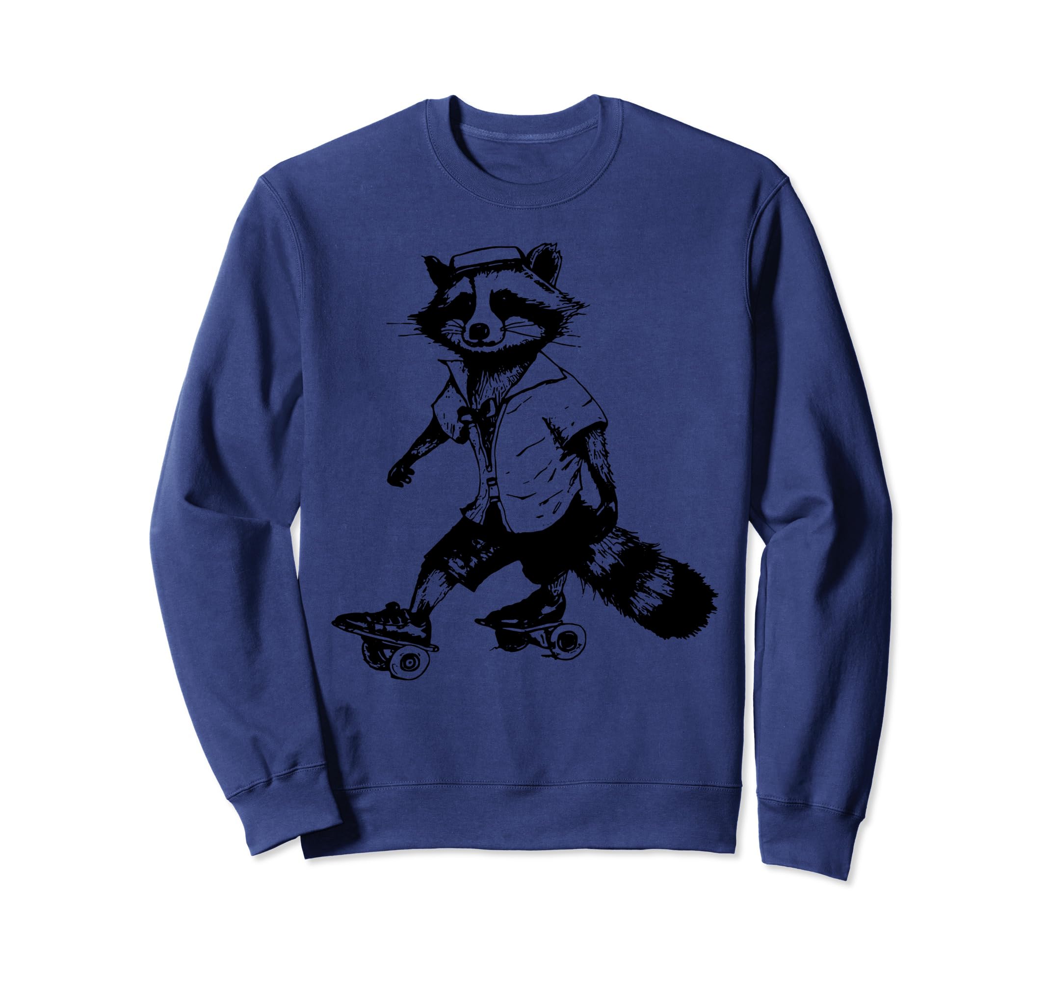 Raccoon Skating Derby Skater Roller Sweatshirt - Graphic Print for Adults - T-Shirt, Sweatshirt, Hoodie